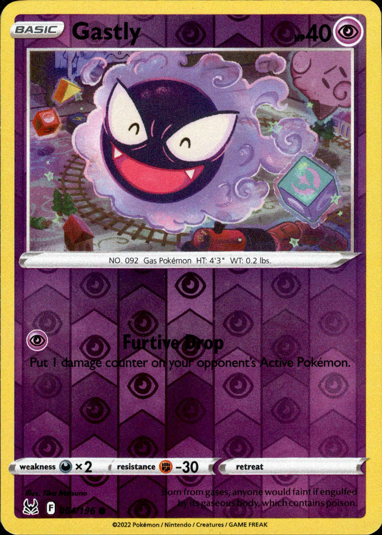 Gastly - 064/196 - Lost Origin - Reverse Holo - Card Cavern