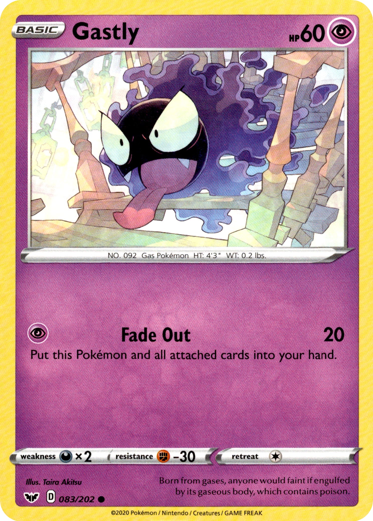 Gastly - 83/202 - Sword & Shield - Card Cavern