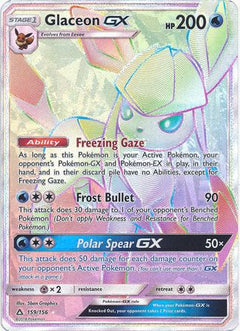 Glaceon GX Hyper Rare - 159/156 - Ultra Prism - Holo - Card Cavern