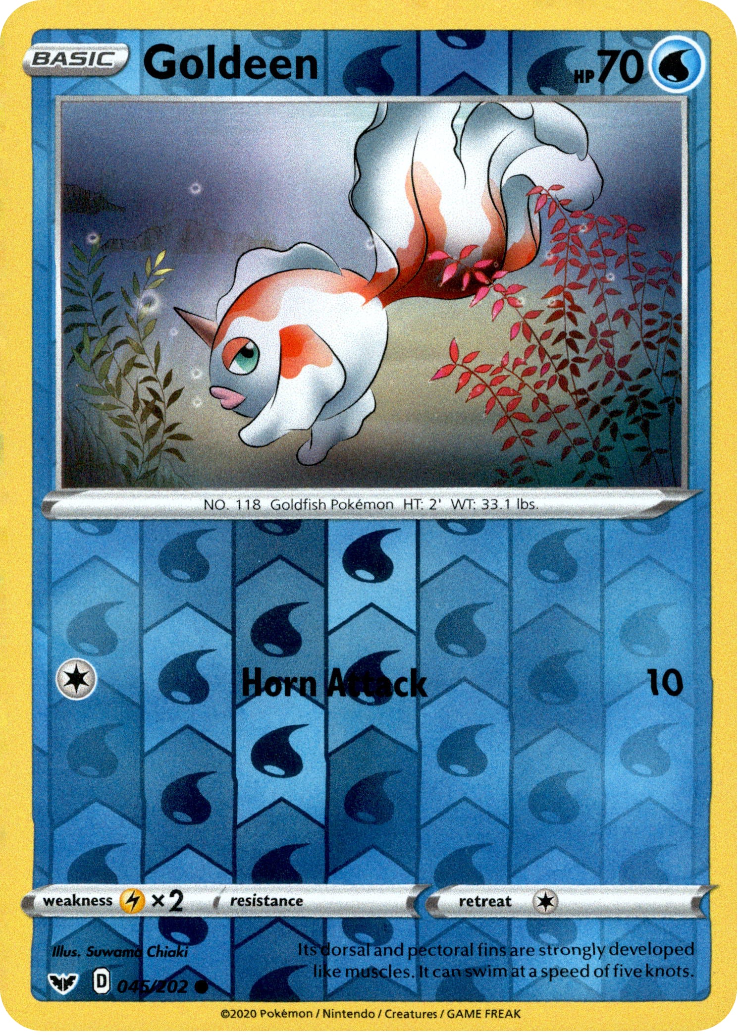 Goldeen - 45/202 - Sword & Shield - Reverse Holo - Card Cavern