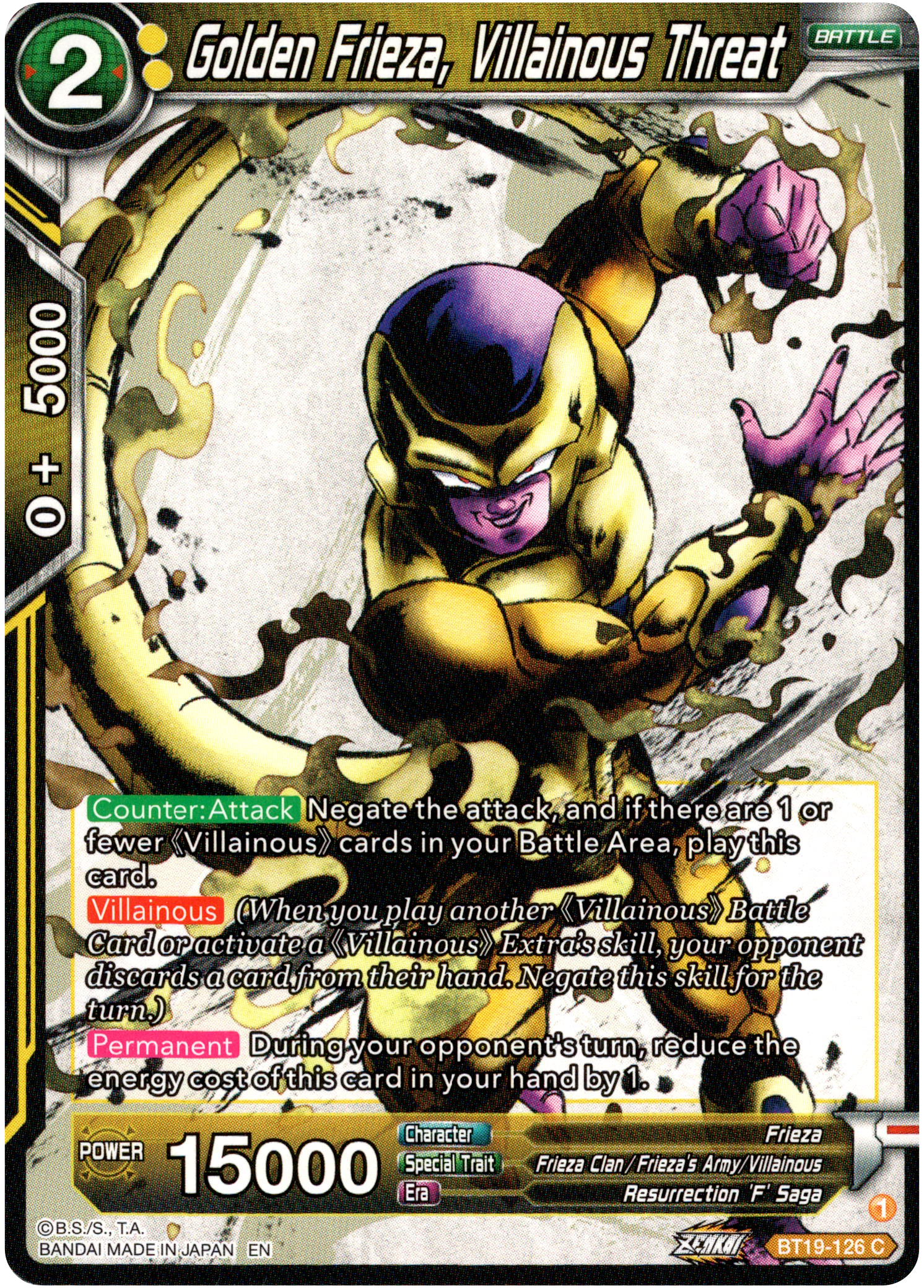 Golden Frieza, Villainous Threat - BT19-126 - Fighter's Ambition - Card Cavern