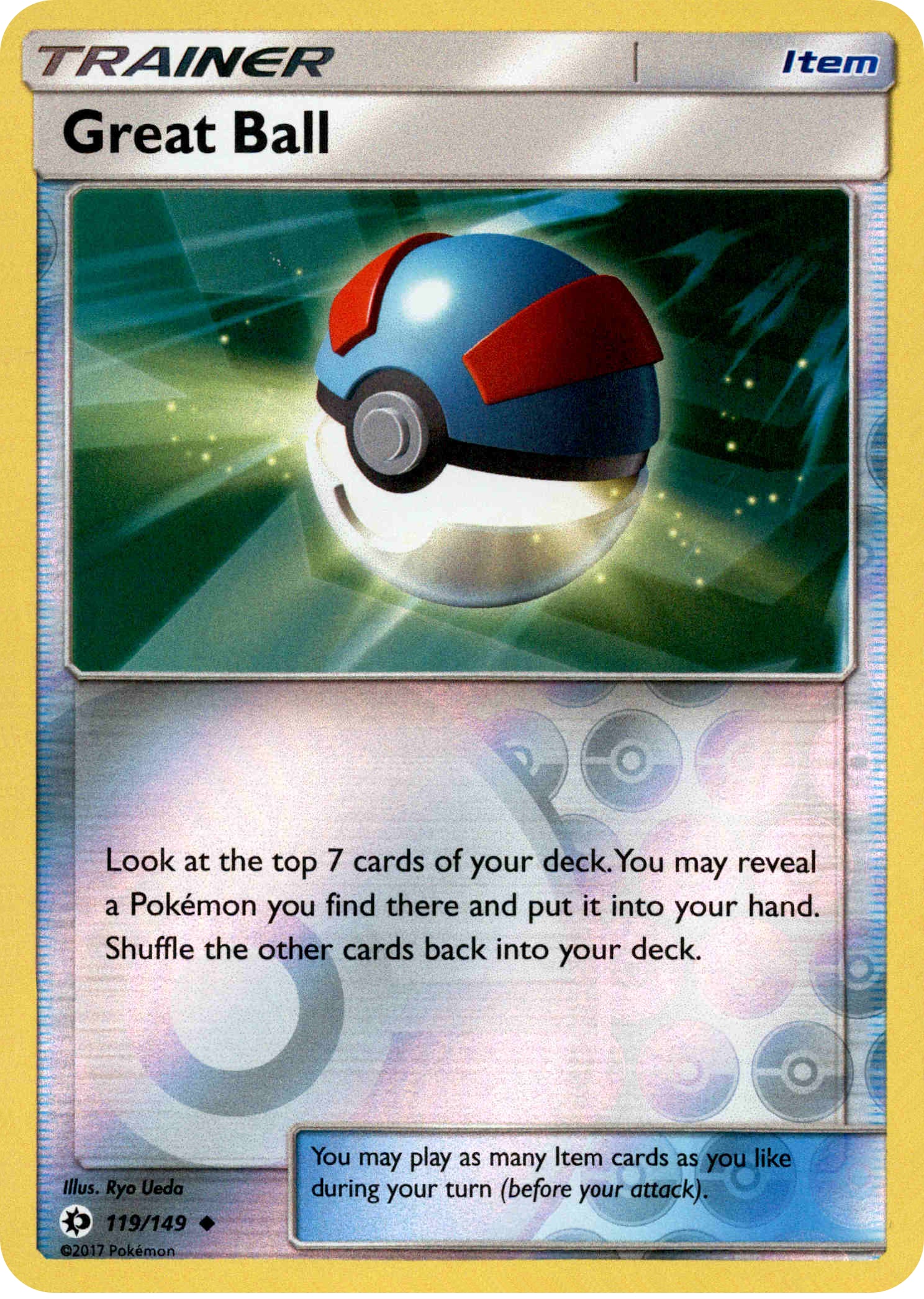 Great Ball - 119/149 - Sun & Moon - Reverse Holo - Card Cavern