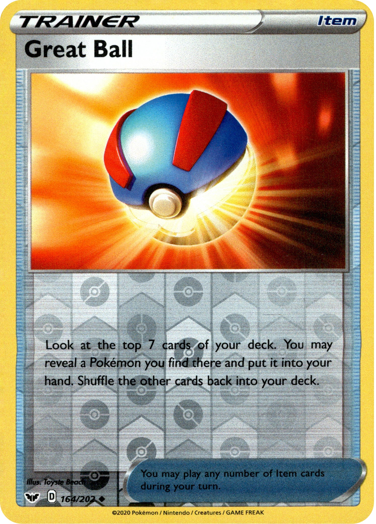 Great Ball - 164/202 - Sword & Shield - Reverse Holo - Card Cavern