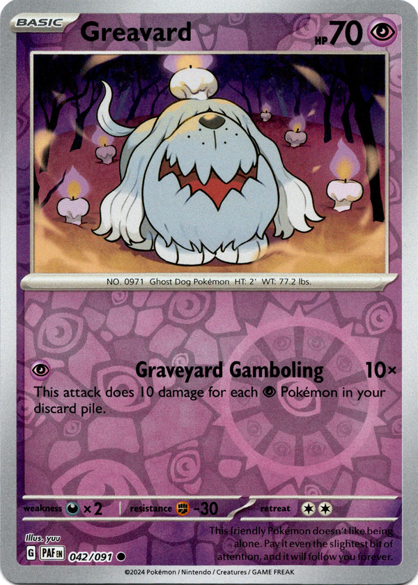Greavard - 042/091 - Paldean Fates - Reverse Holo - Card Cavern
