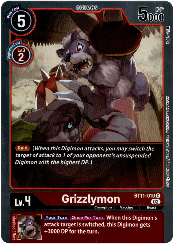 Grizzlymon - BT11-010 C - Dimensional Phase - Foil - Card Cavern