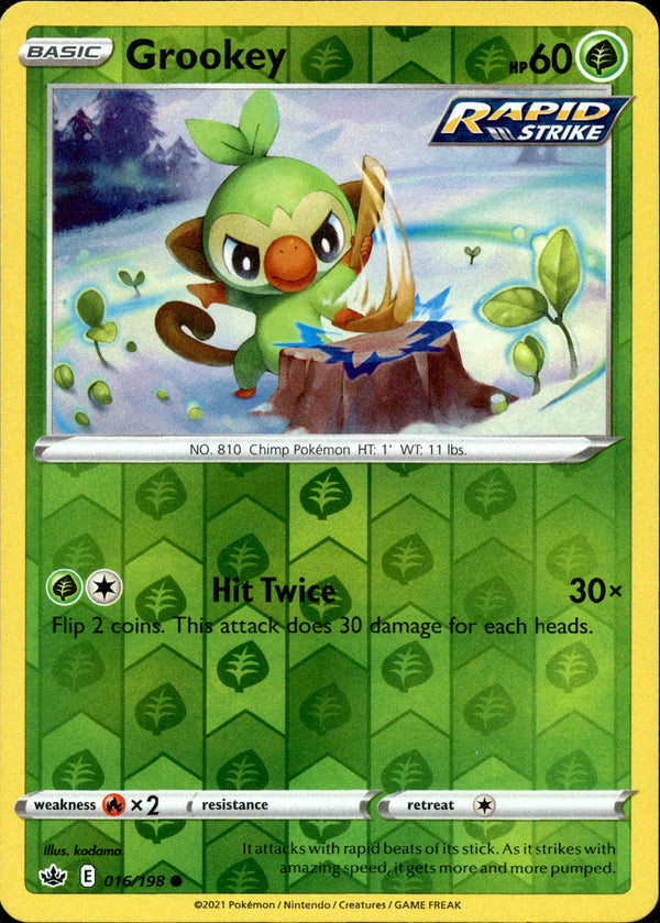 Grookey - 016/198 - Chilling Reign - Reverse Holo - Card Cavern
