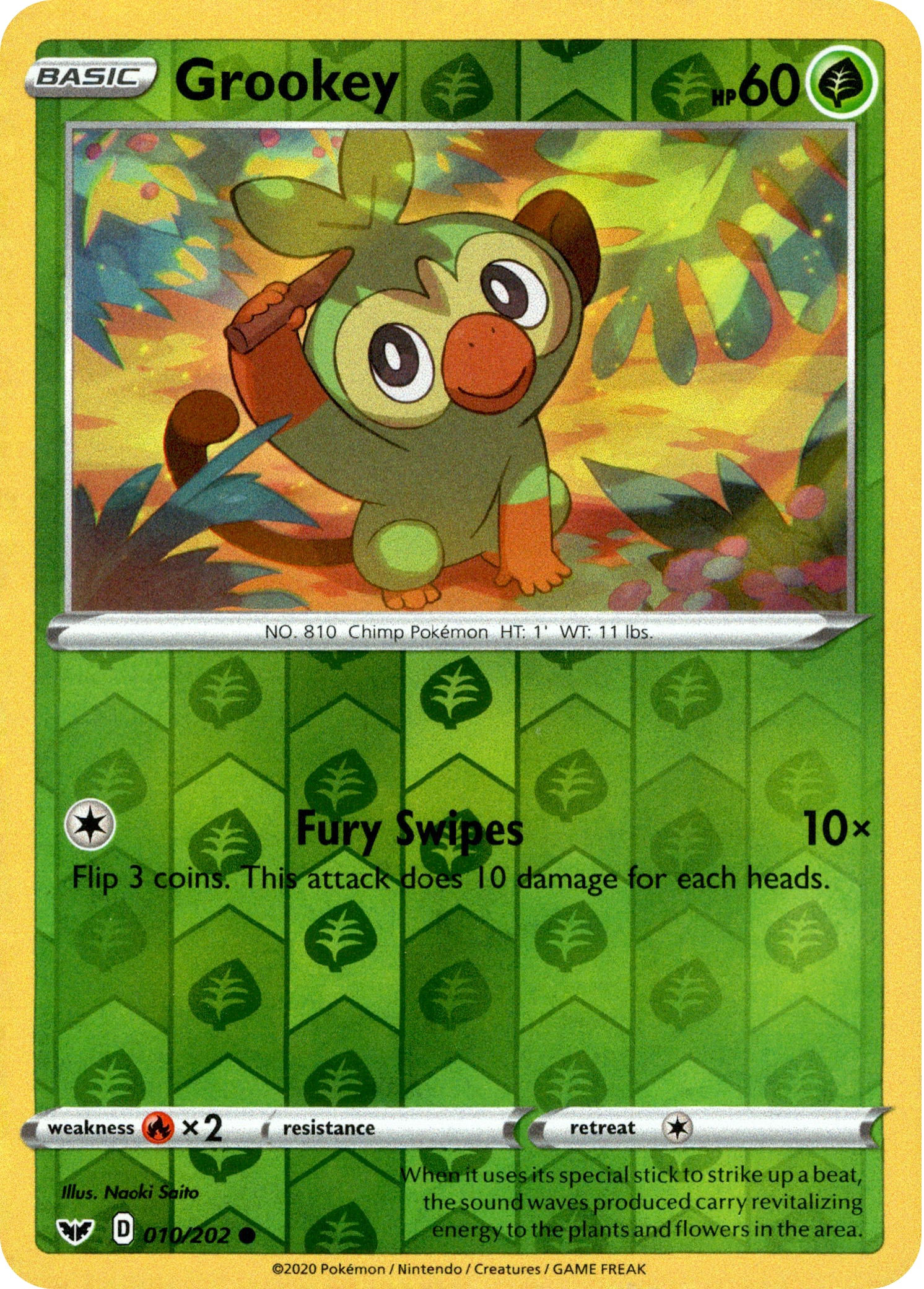 Grookey - 10/20 - Sword & Shield - Reverse Holo - Card Cavern