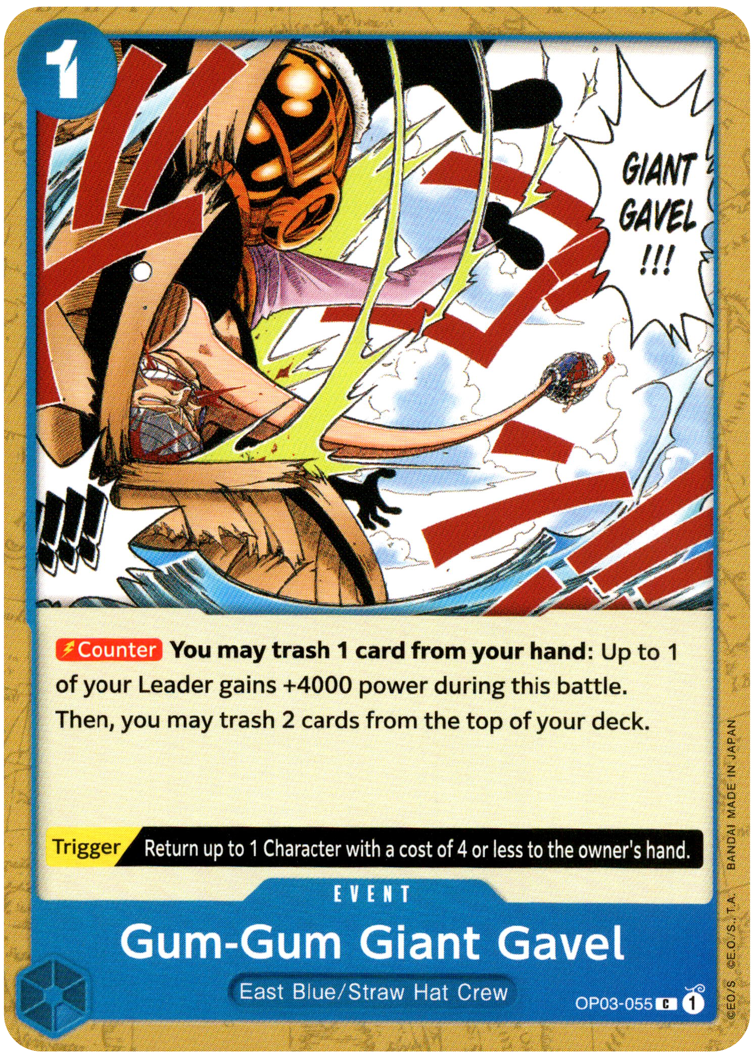 Gum-Gum Giant Gavel - OP03-055 C - Pillars of Strength - Card Cavern