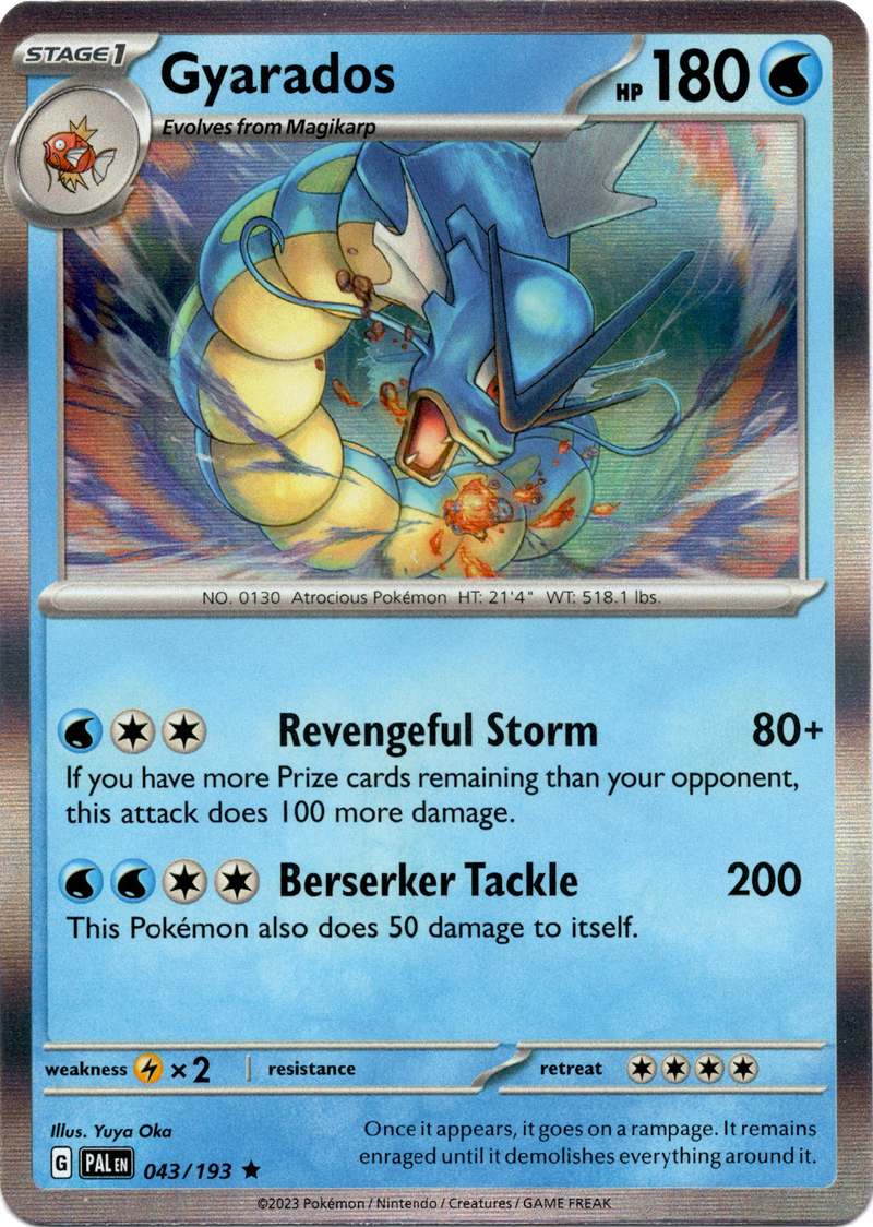 Gyarados - 043/193 - Paldea Evolved - Holo Card Cavern Trading Cards, LLC Gyarados - 043/193 - Paldea Evolved - Holo Card Cavern Trading Cards, LLC