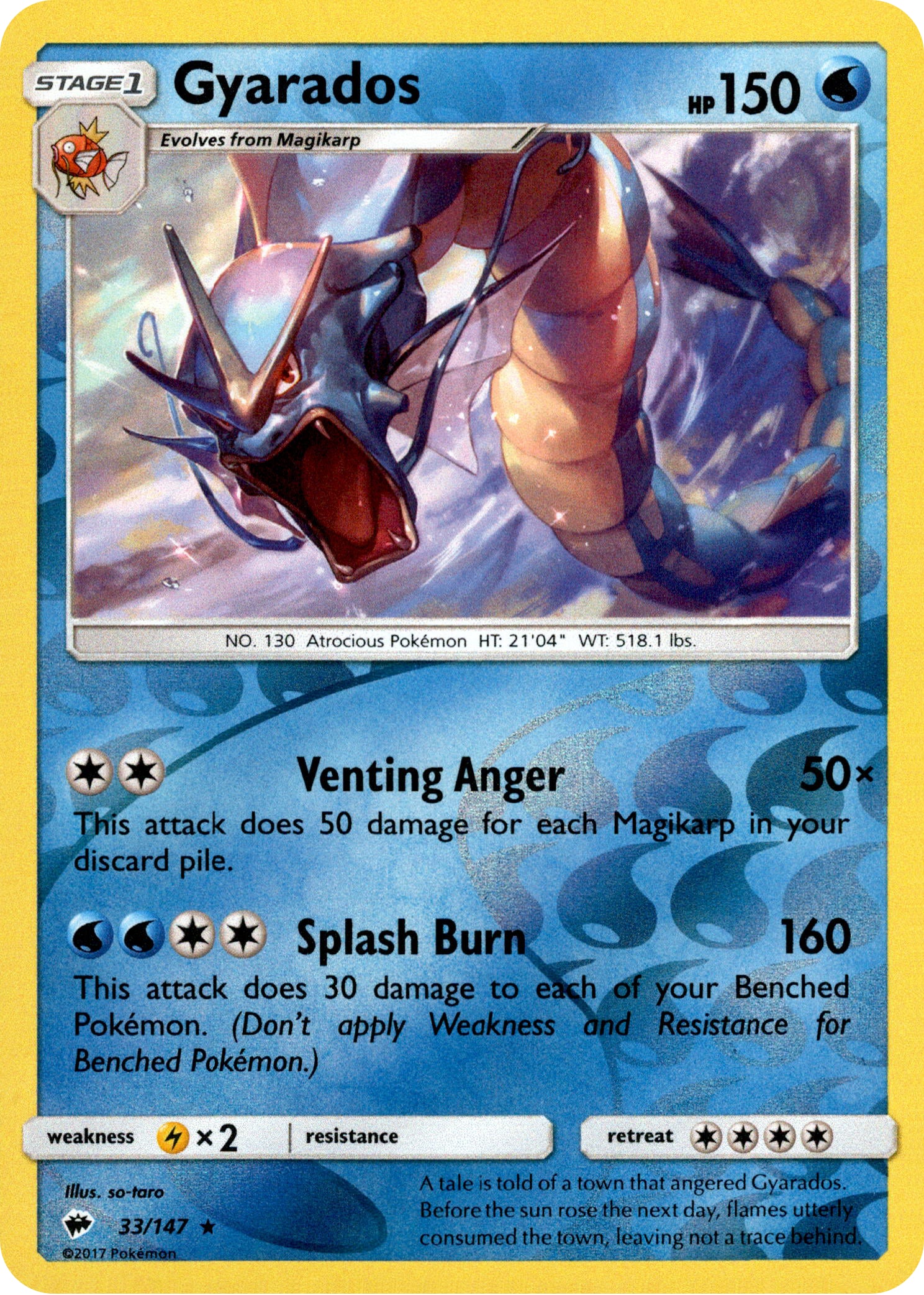 Gyarados - 33/147 - Burning Shadows - Reverse Holo - Card Cavern