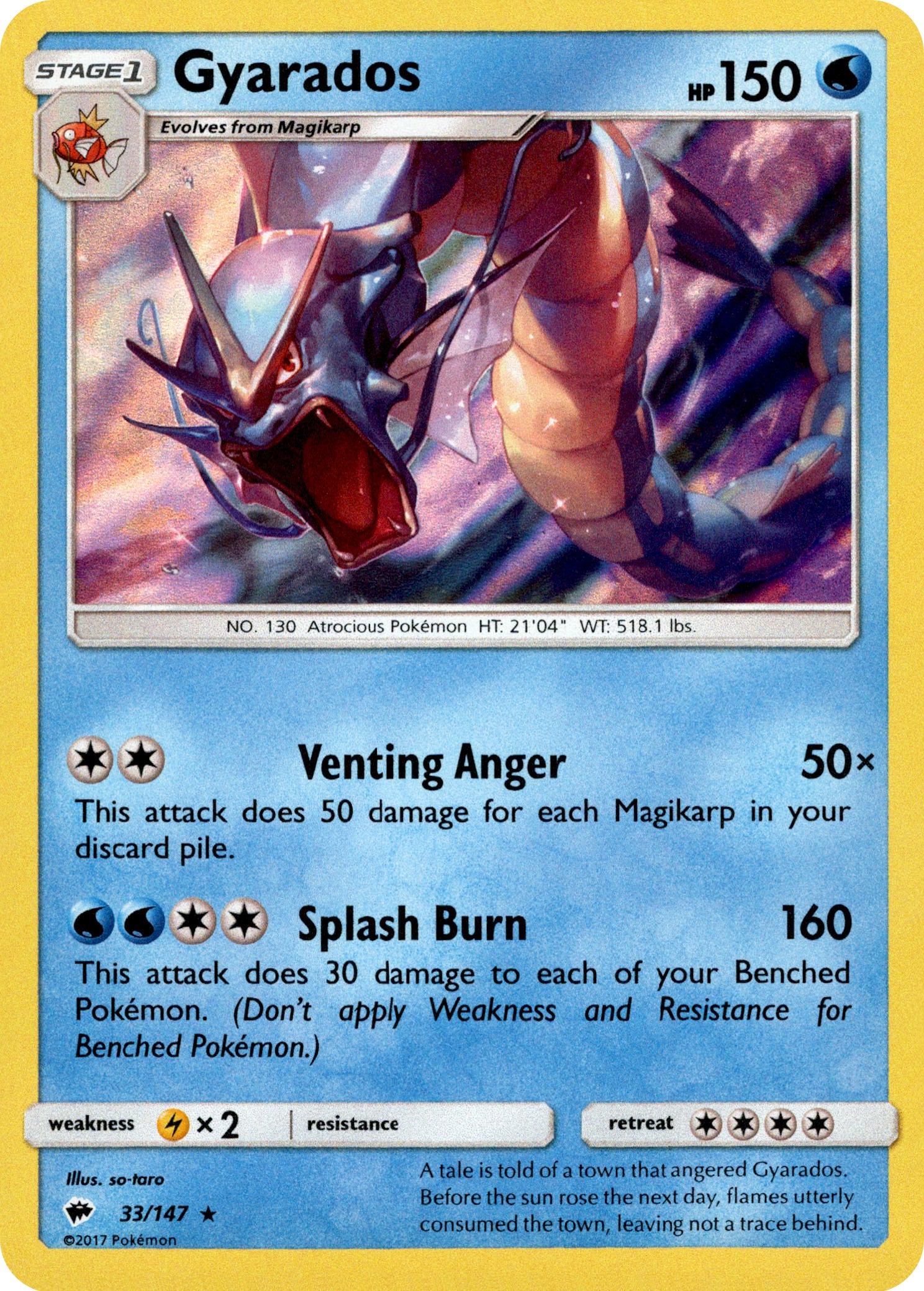 Gyarados - 33/147 - Burning Shadows - Holo - Card Cavern