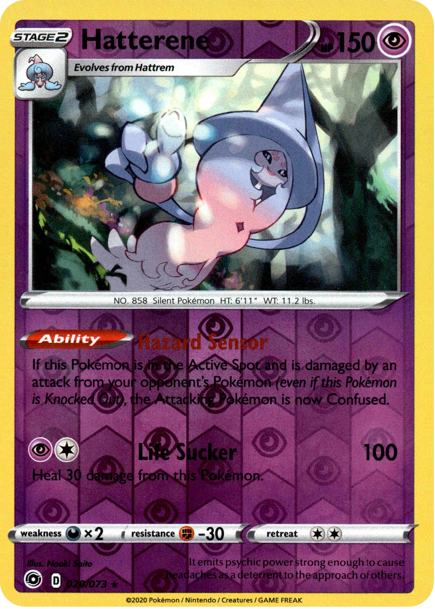 Hatterene - 20/73 - Champion's Path - Reverse Holo - Card Cavern