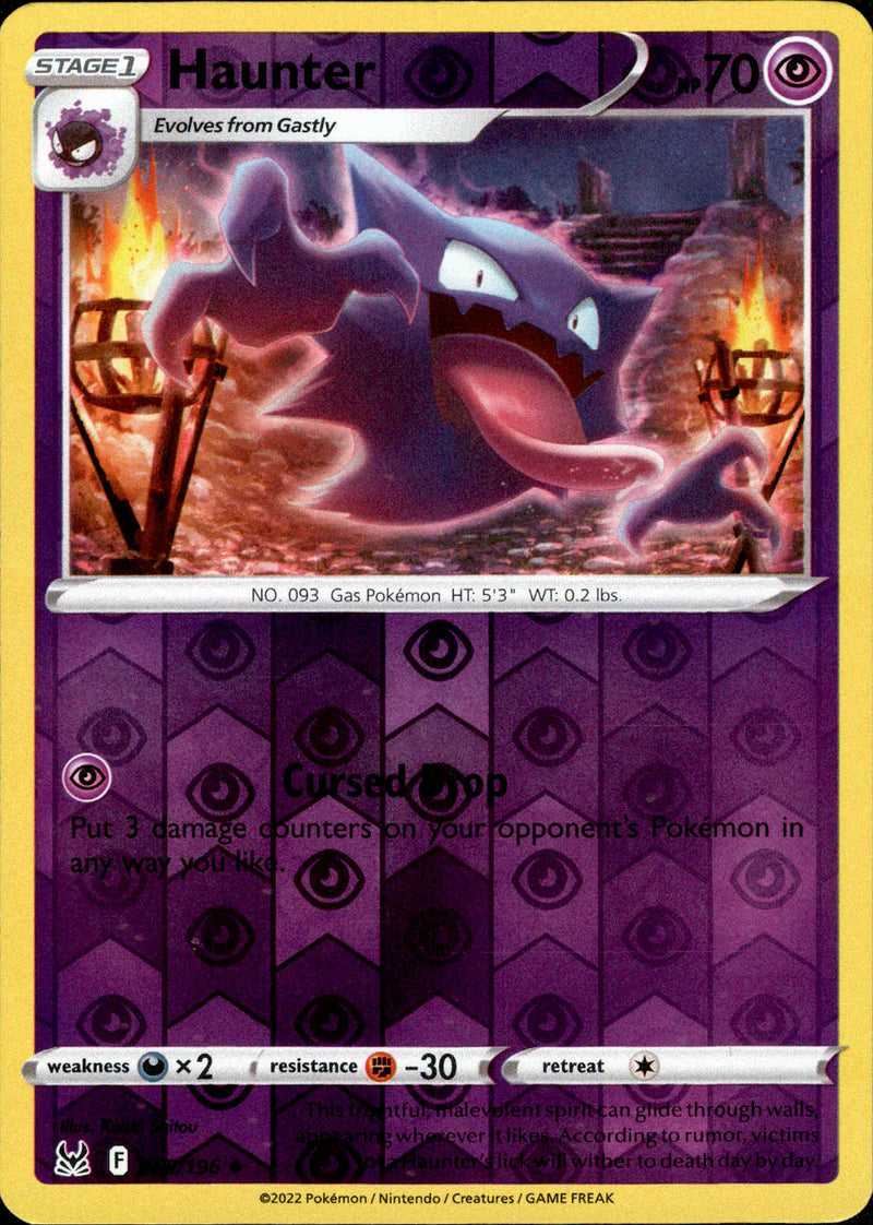 holographic haunter pokemon card - 065/196 - Lost Origin This power stops working My Favorite Yugioh Cards Size:127*178mm(Double sided same design) (SZ#Y87SDAU) AvailabilityForB2C:533