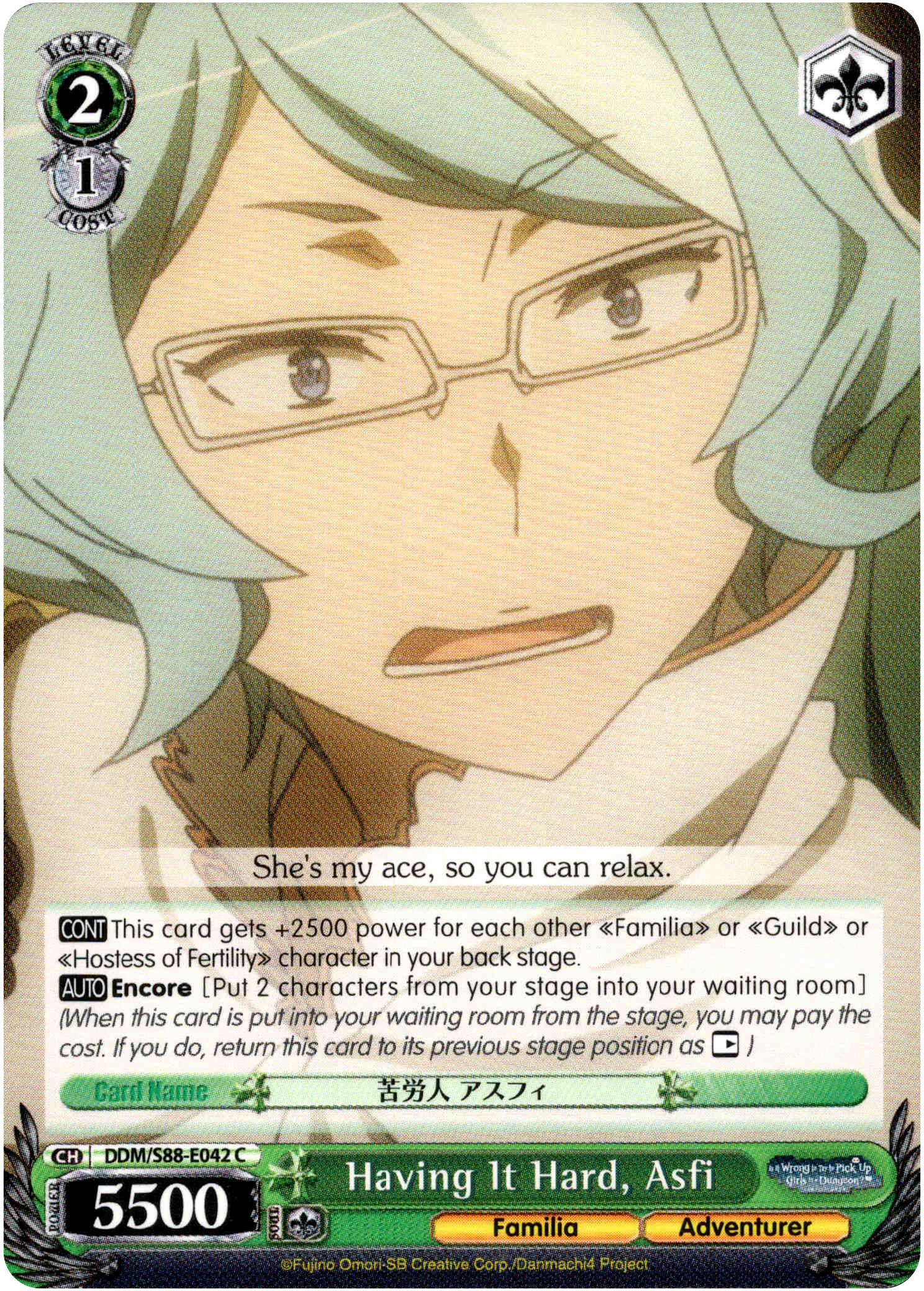 Having It Hard, Asfi - DDM/S88-E042 C - Is it Wrong to Try to Pick Up Girls in a Dungeon? - Card Cavern