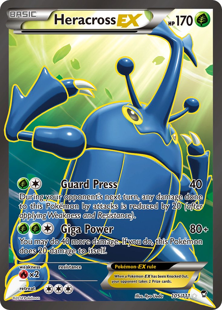 Heracross EX Full Art - 105/111 - Furious Fists - Holo - Card Cavern
