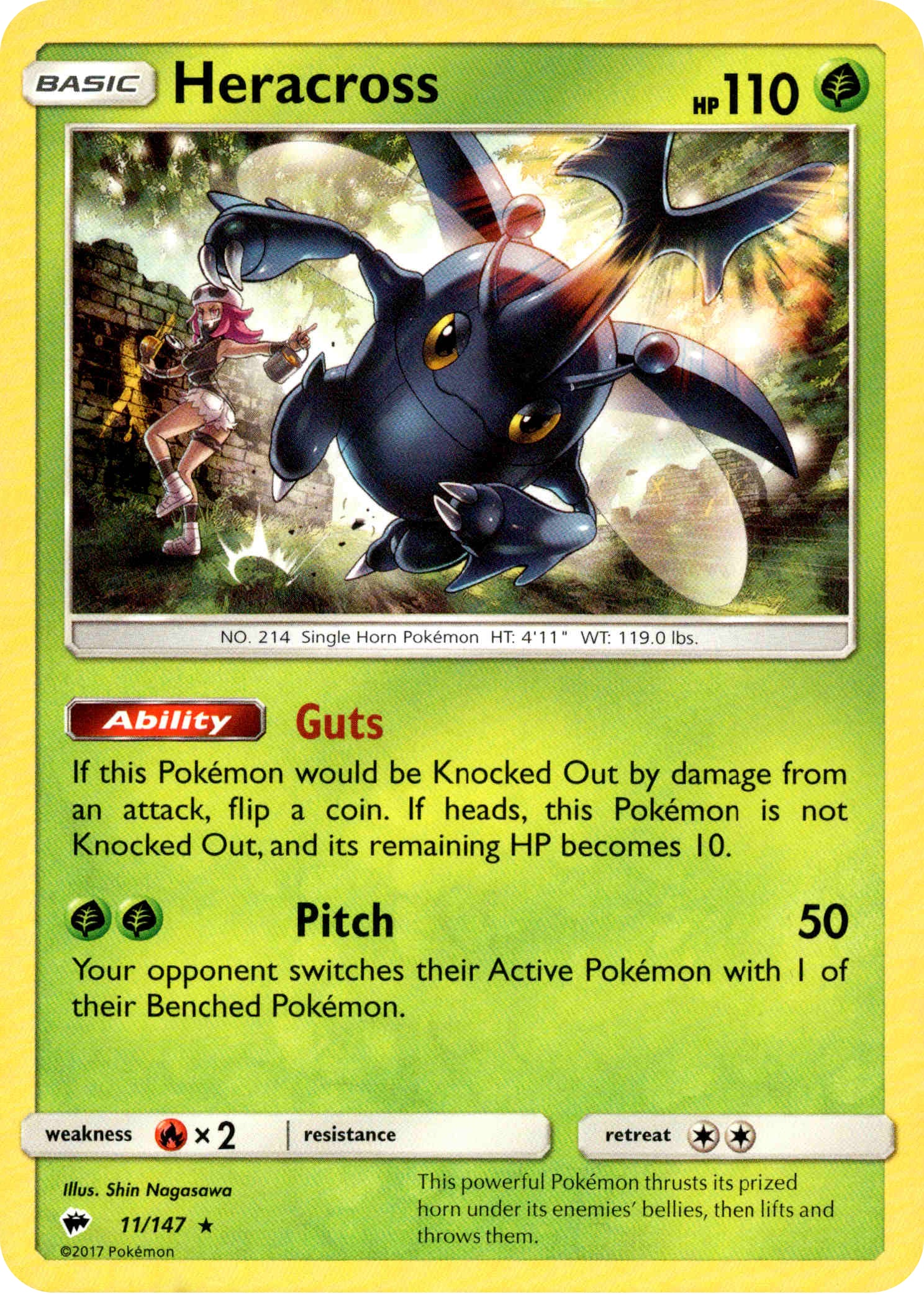Heracross - 11/147 - Burning Shadows - Card Cavern