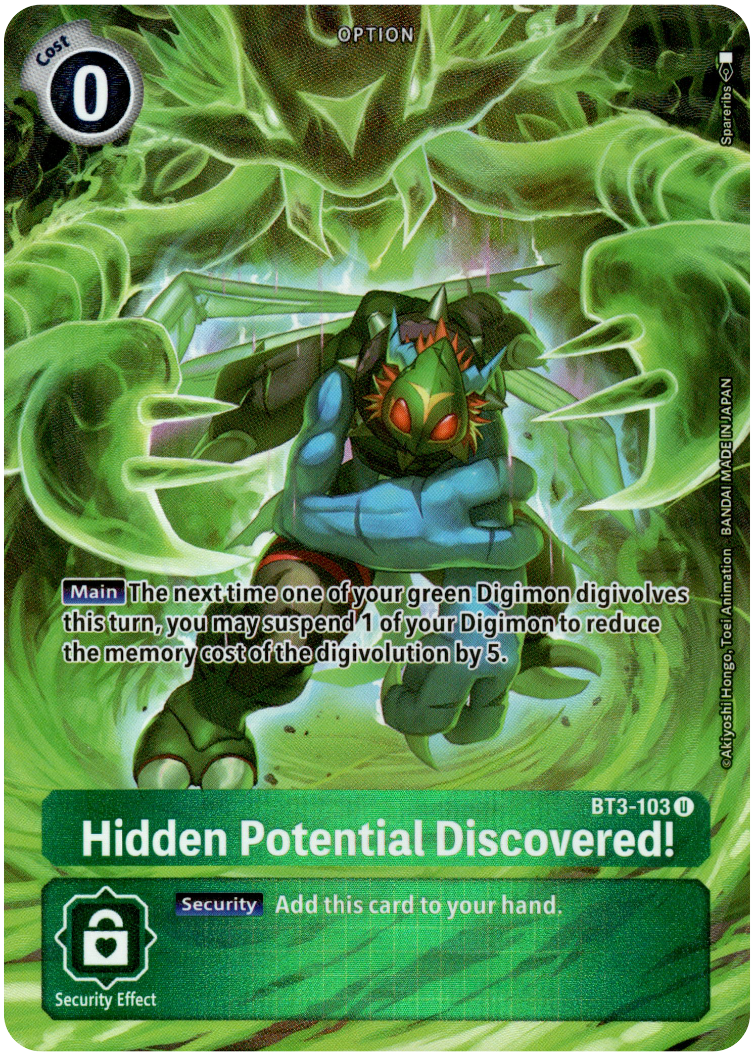 Hidden Potential Discovered! Alternate Art - BT3-103 U - Dimensional Phase - Foil - Card Cavern
