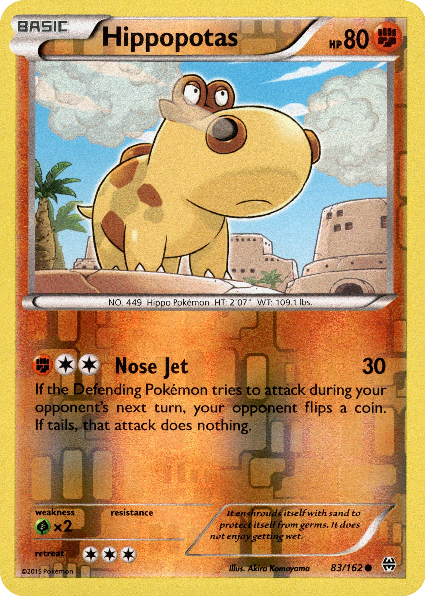 Hippopotas - 83/162 - BREAKthrough - Reverse Holo - Card Cavern