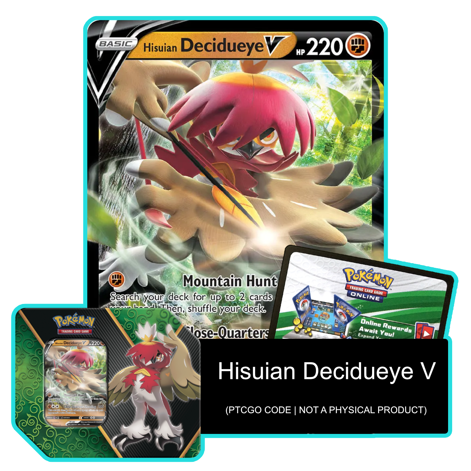 Divergent Powers Tin: Hisuian Decidueye V SWSH238 - Pokemon TCG Live Code - Card Cavern