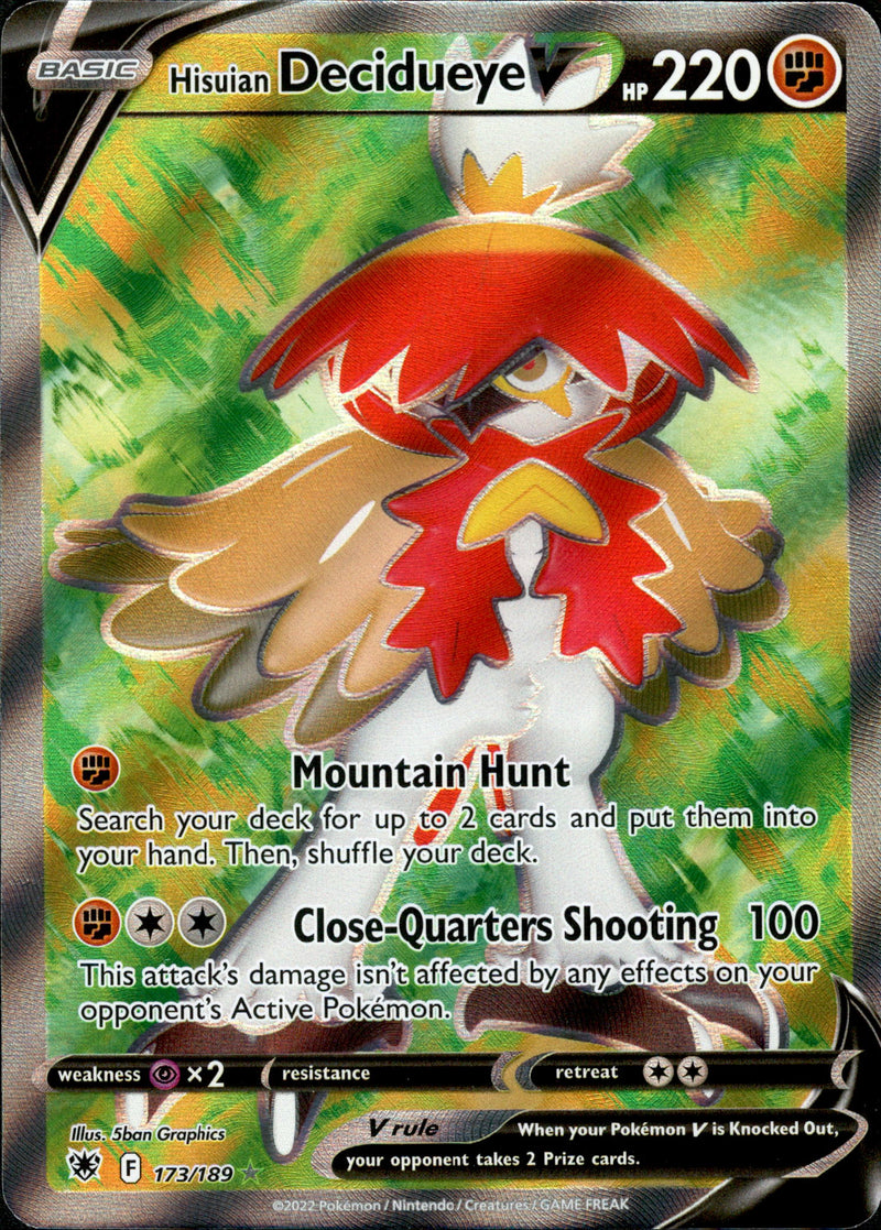 hisuian decidueye pokemon card Hisuian Decidueye V Full Art - 173/189