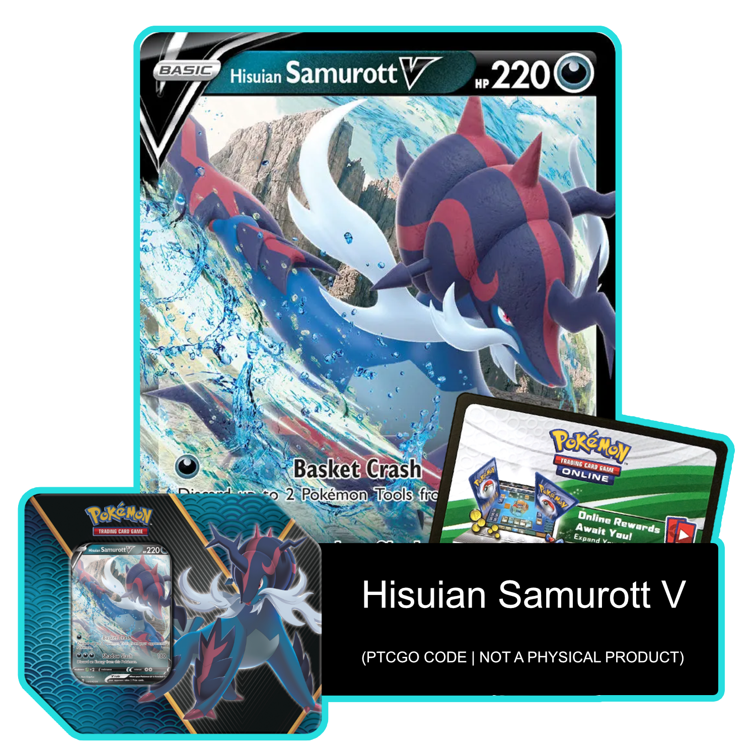 Divergent Powers Tin: Hisuian Samurott V SWSH239 - PTCGL Code - Card Cavern