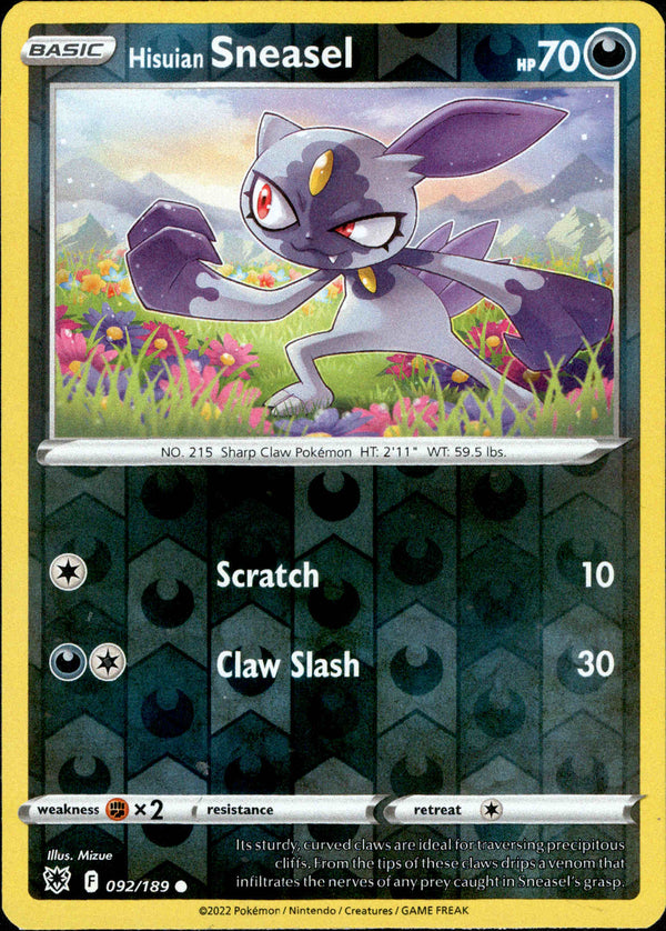 Hisuian Sneasel - 092/189 - Astral Radiance - Reverse Holo - Card Cavern
