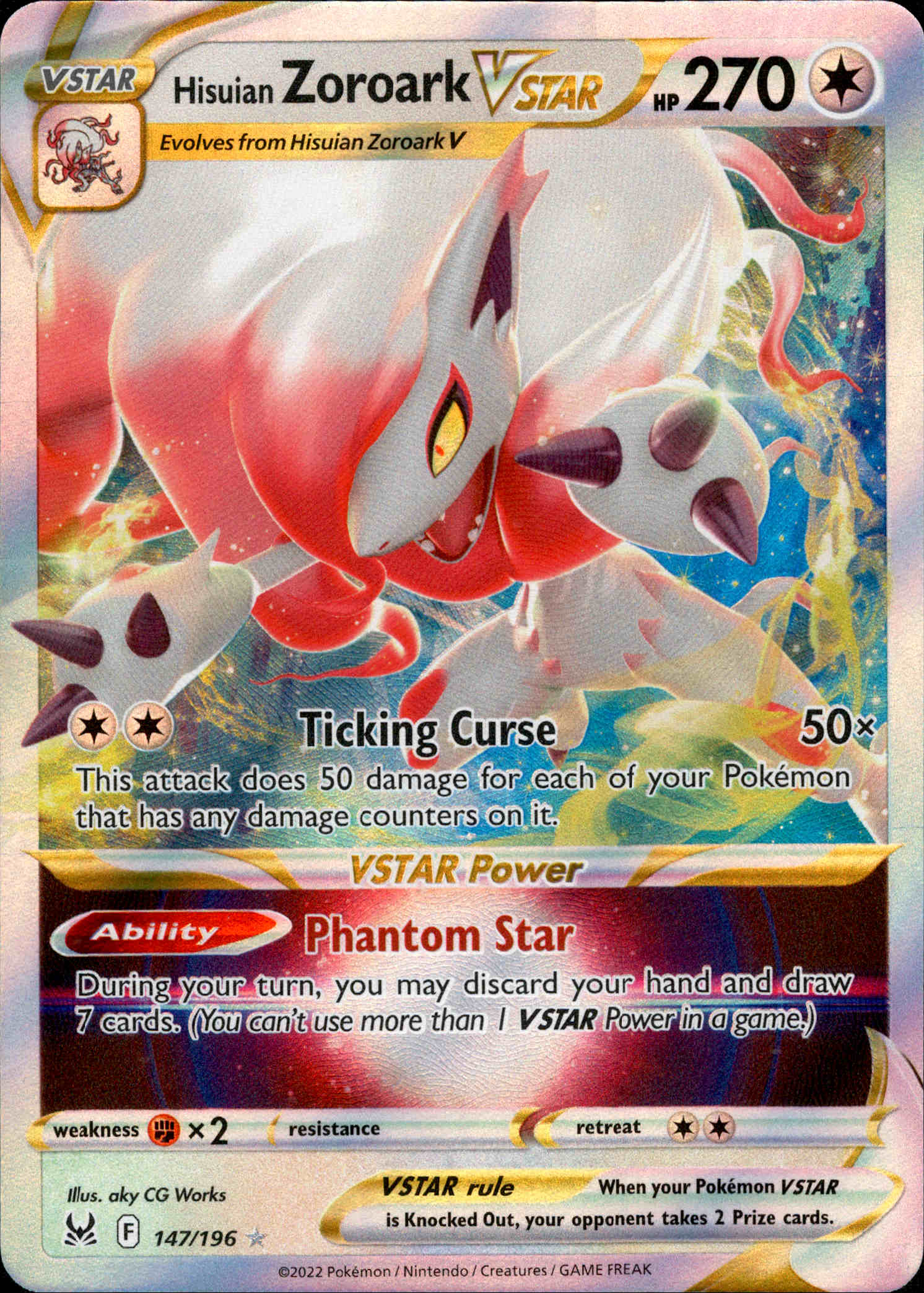 Hisuian Zoroark VSTAR - 147/196 - Lost Origin - Card Cavern
