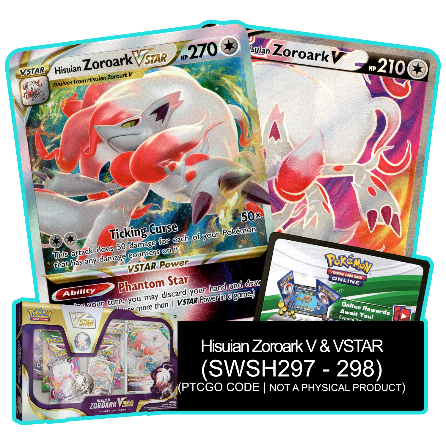 Hisuian Zoroark V & VSTAR PTCGL Code - Card Cavern
