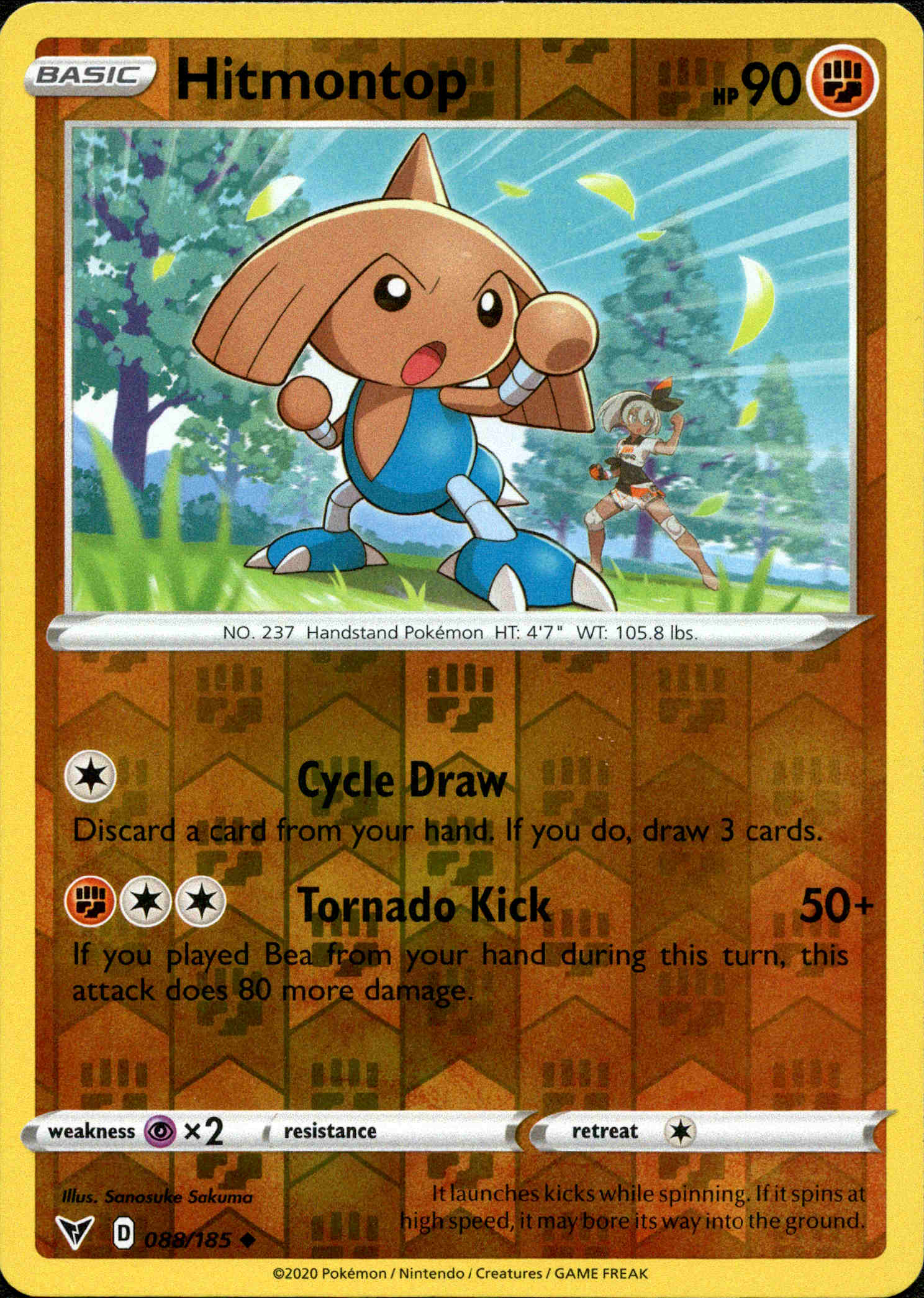 Hitmontop - 088/185 - Vivid Voltage - Reverse Holo - Card Cavern