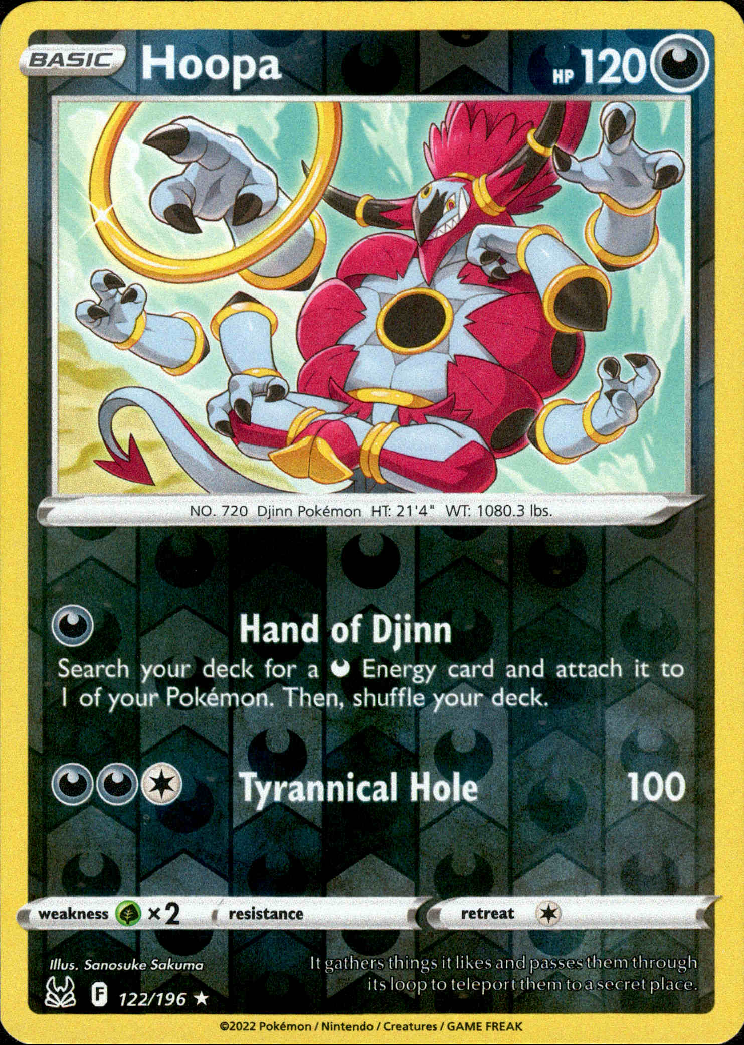 Hoopa - 122/196 - Lost Origin - Reverse Holo - Card Cavern