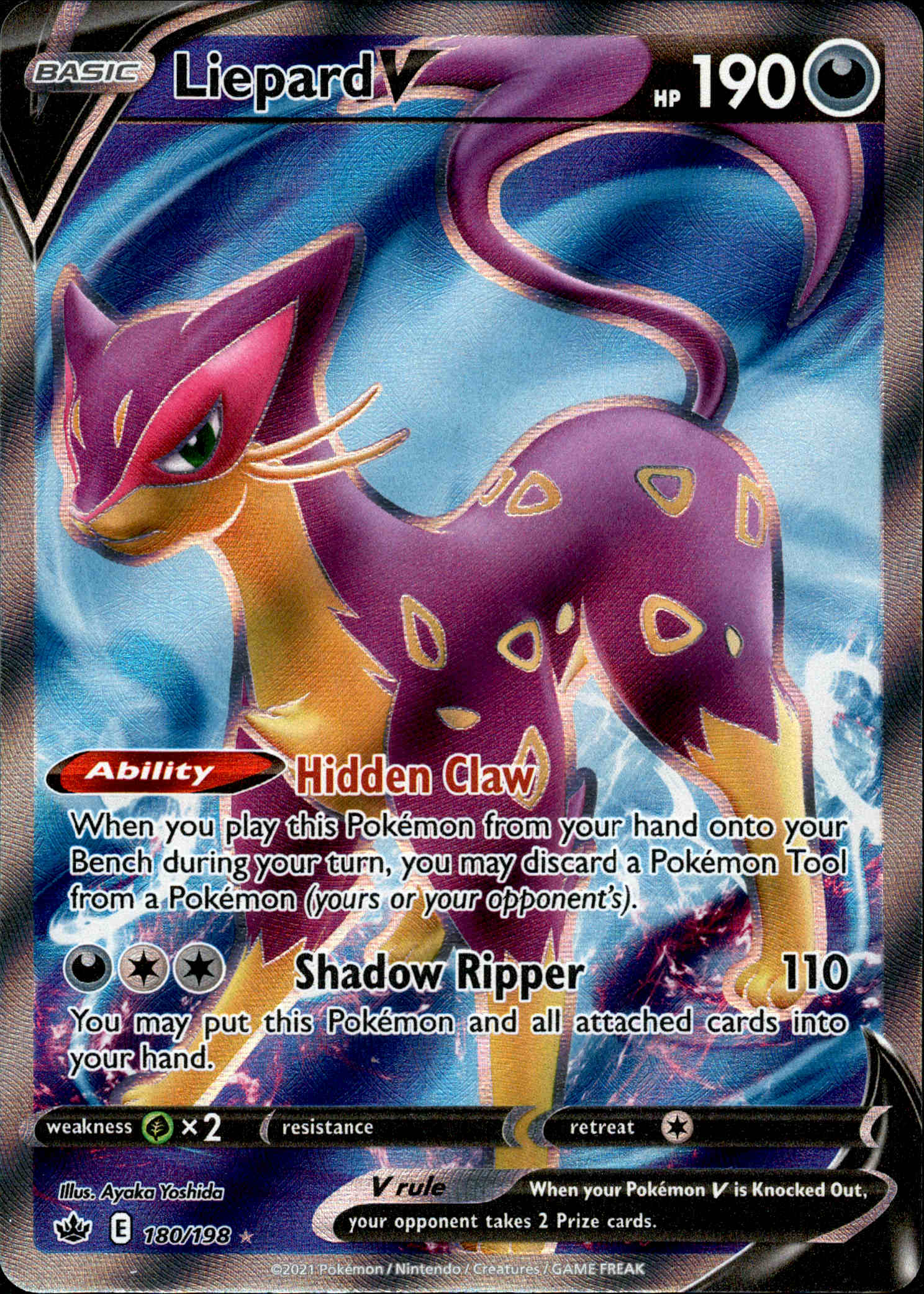 Liepard V Full Art - 180/198 - Chilling Reign - Card Cavern