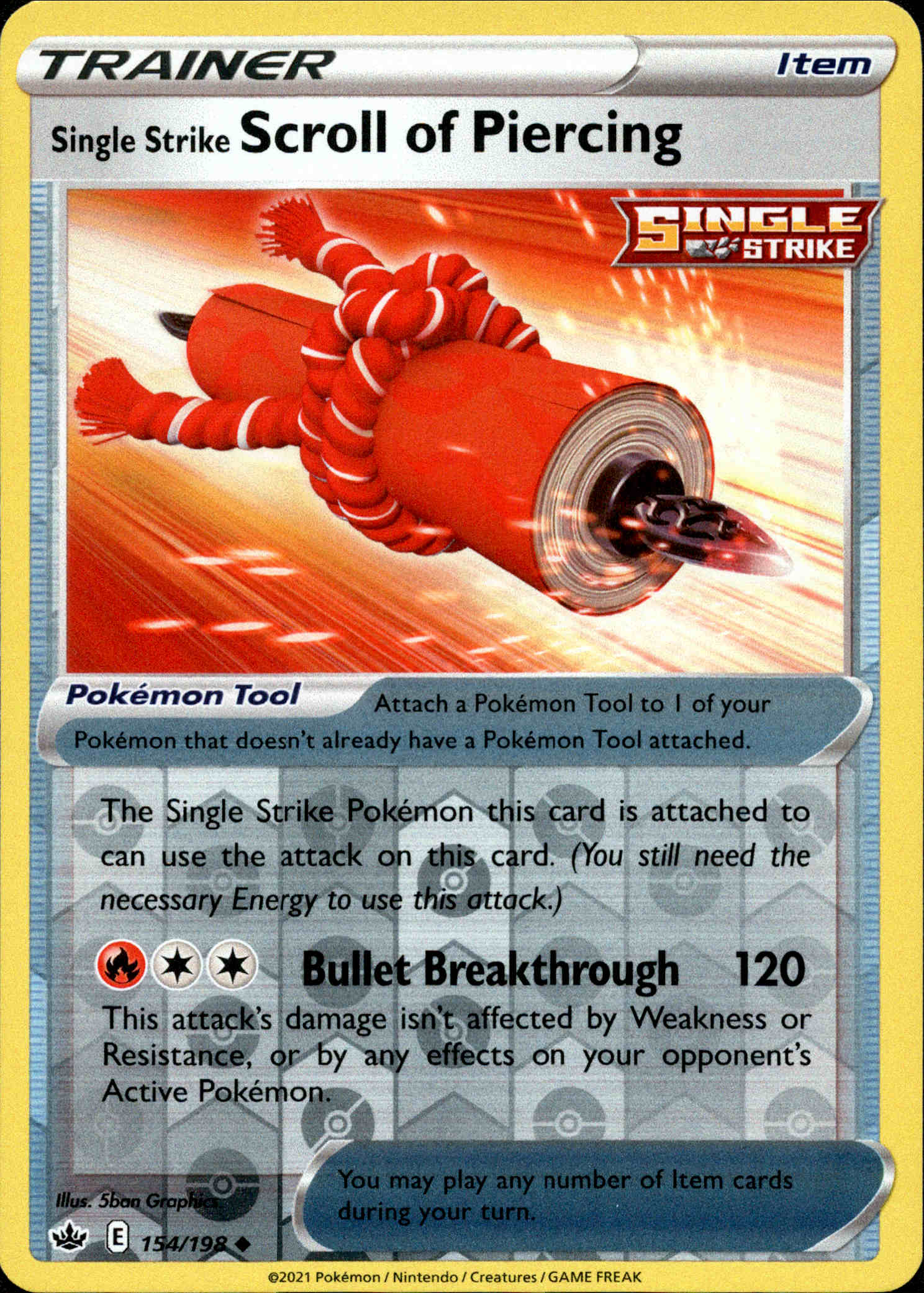 Single Strike Scroll of Piercing - 154/198 - Chilling Reign - Reverse Holo - Card Cavern