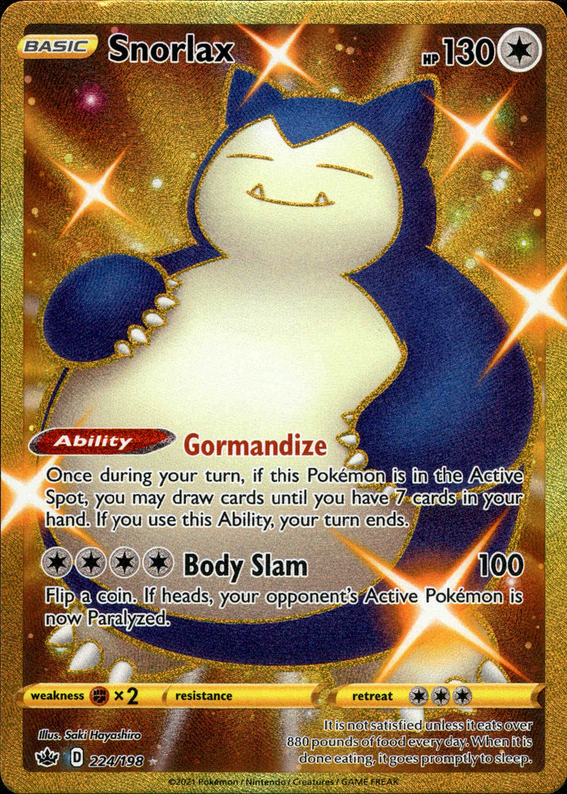 Snorlax Secret Rare - 224/198 - Chilling Reign