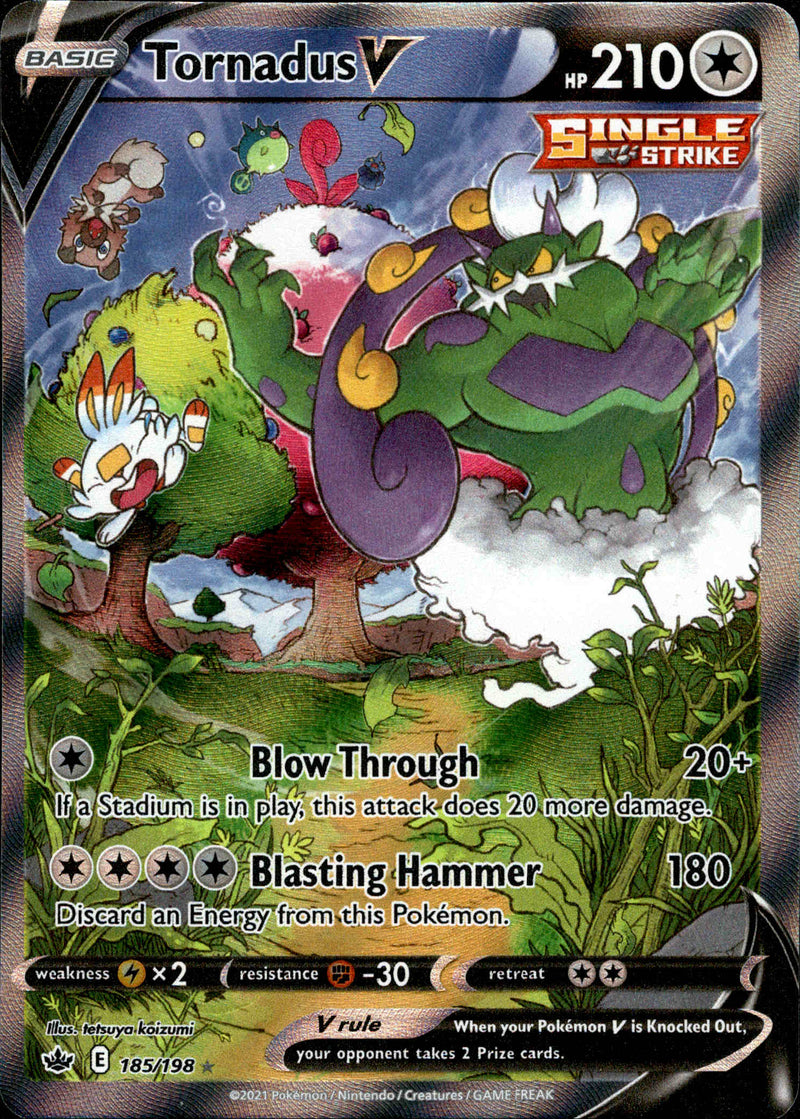 pokemon alt art cards Tornadus V Alternate Art - 185/198 - Chilling Reign