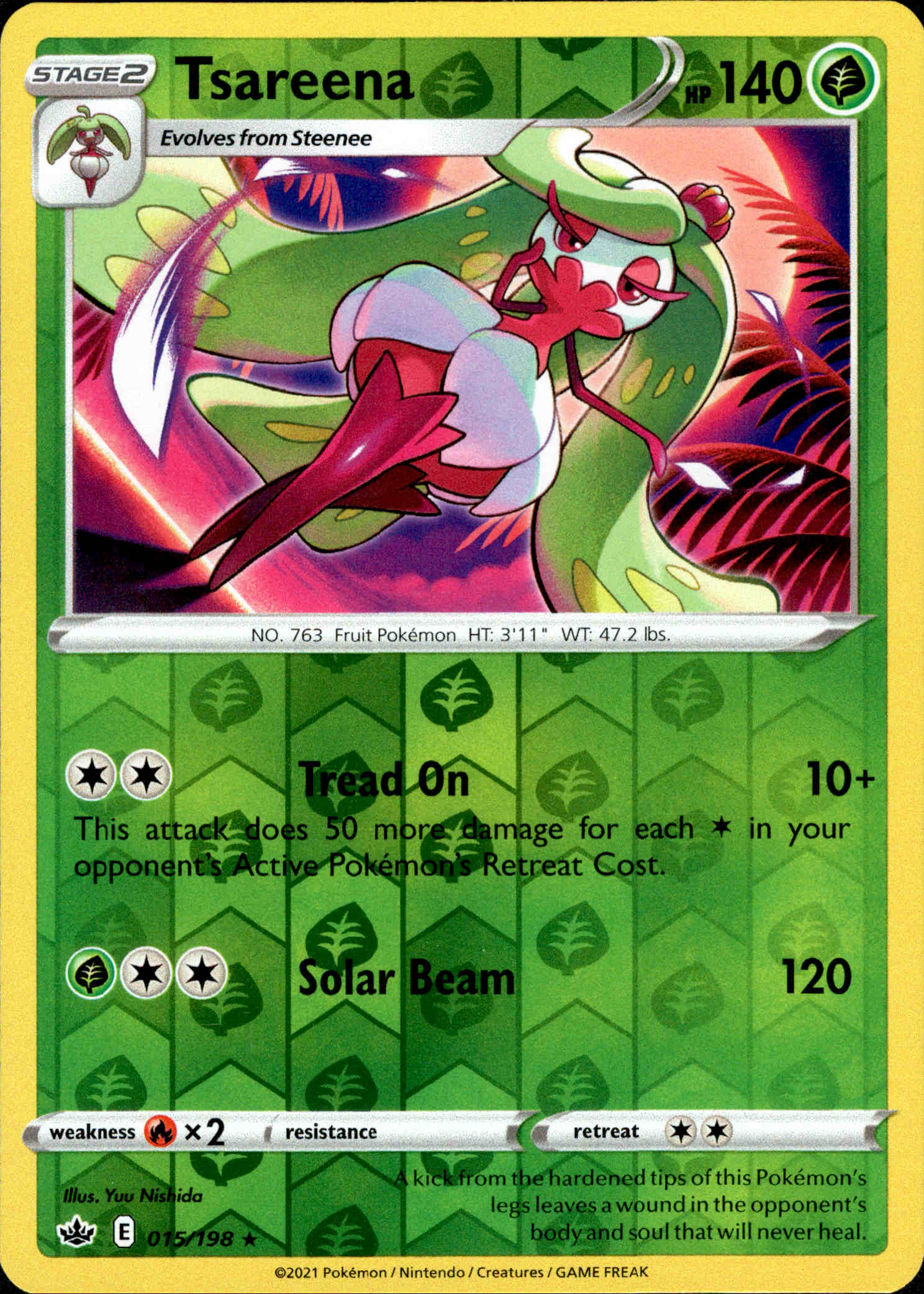 Tsareena - 015/198 - Chilling Reign - Reverse Holo - Card Cavern