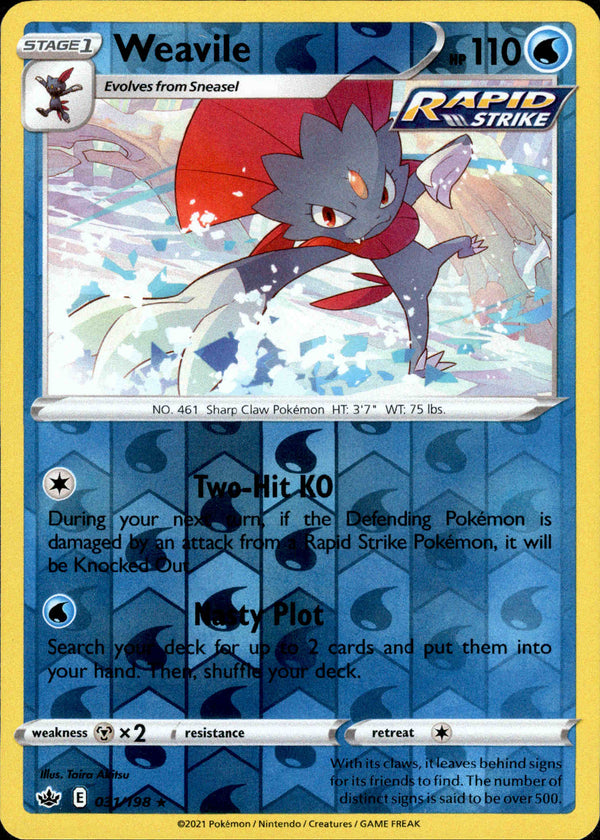 Weavile - 031/198 - Chilling Reign - Reverse Holo - Card Cavern