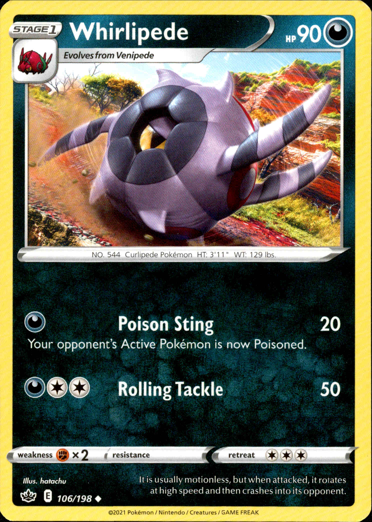 Whirlipede - 106/198 - Chilling Reign - Card Cavern