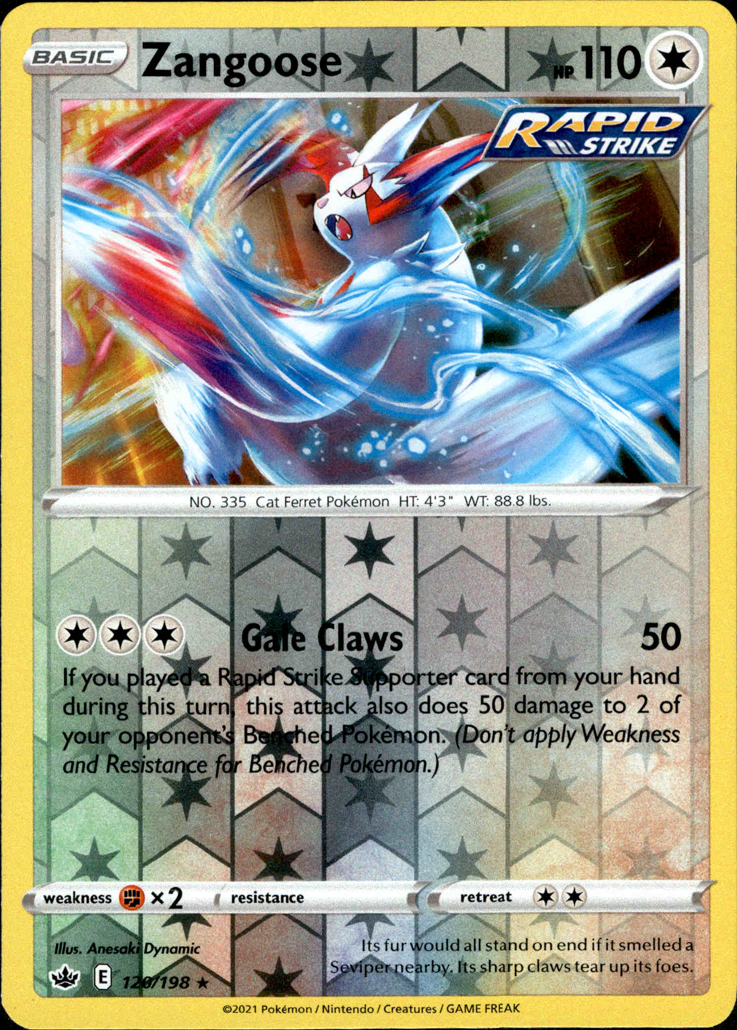 Zangoose - 120/198 - Chilling Reign - Reverse Holo - Card Cavern