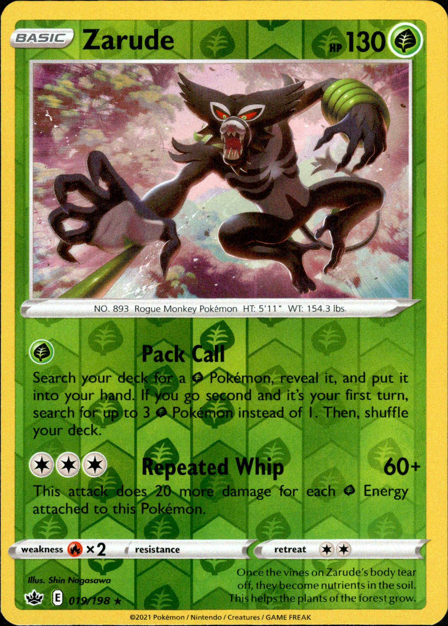 Zarude - 019/198 - Chilling Reign - Reverse Holo - Card Cavern