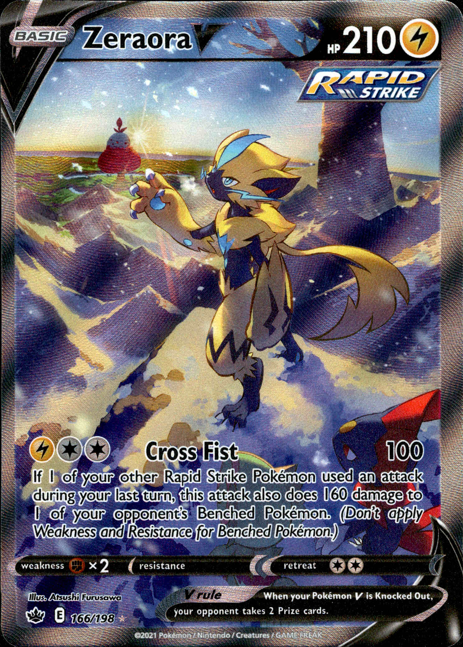 Zeraora V Alternate Art - 166/198 - Chilling Reign - Holo - Card Cavern