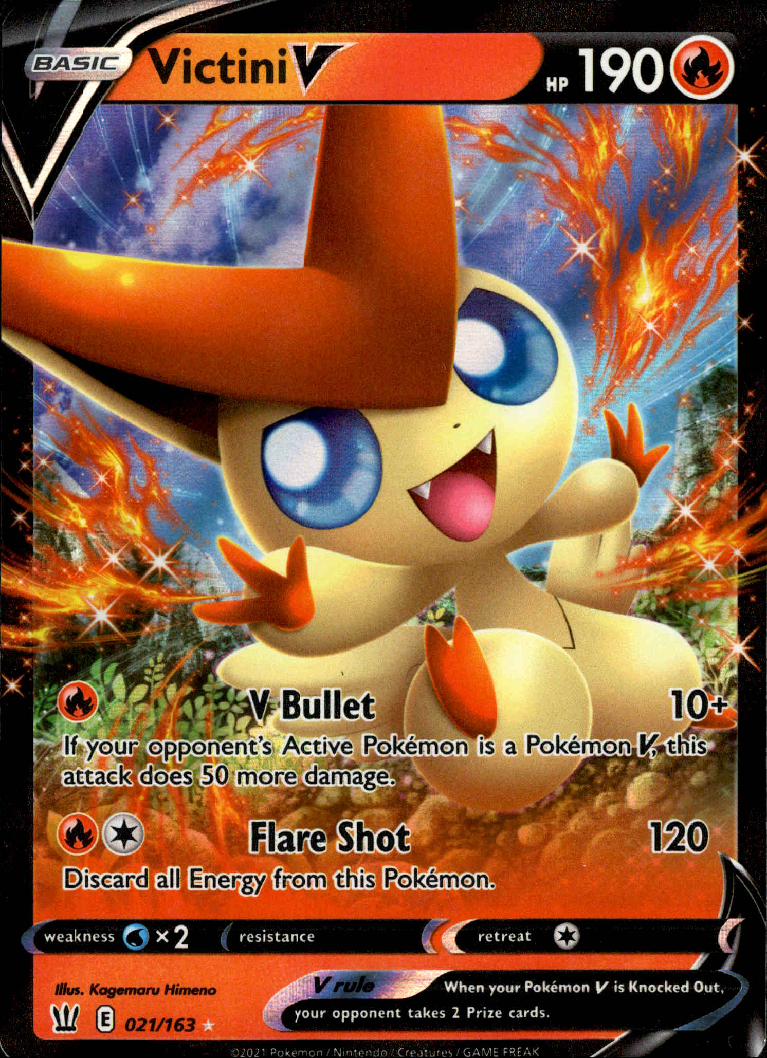 Victini V - 021/163 - Battle Styles - Holo - Card Cavern