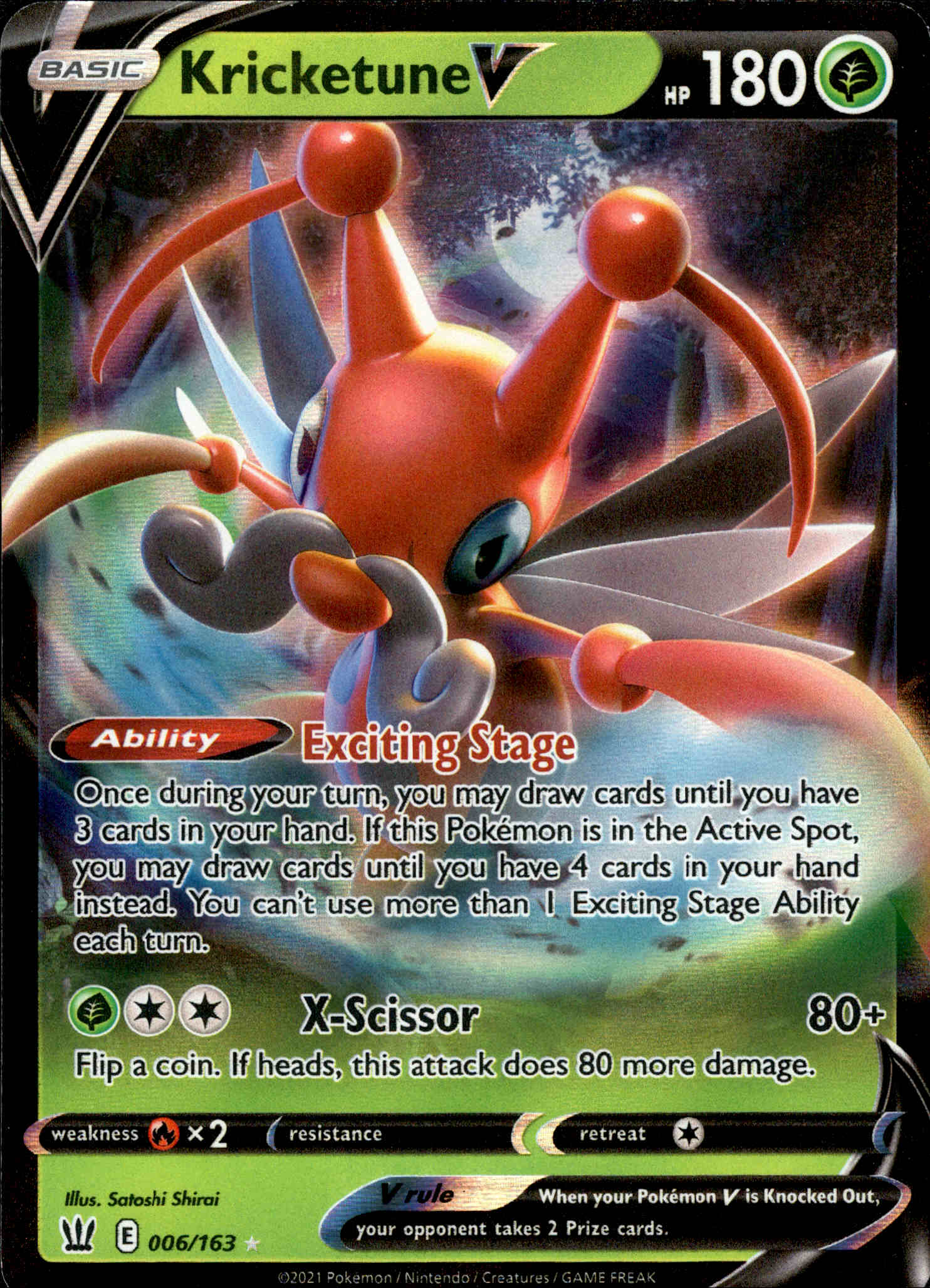 Kricketune V - 006/163 - Battle Styles - Holo - Card Cavern