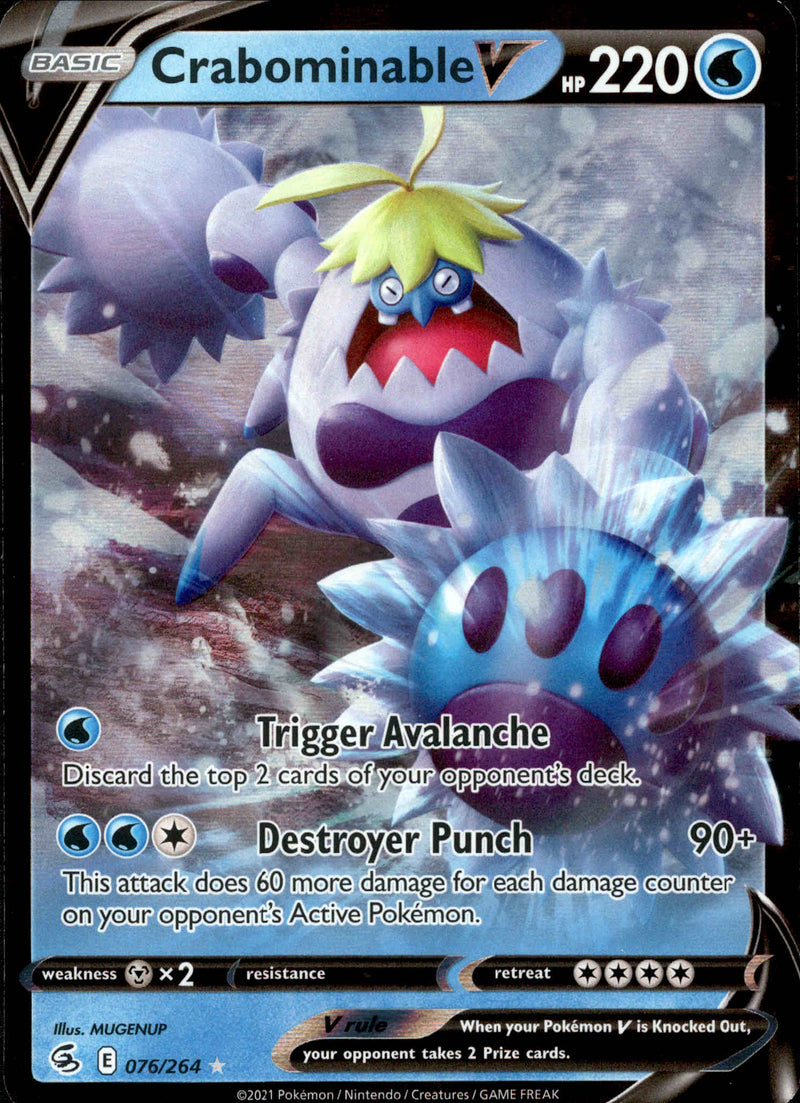 Crabominable V - 076/264 - Fusion Strike - Holo - Card Cavern