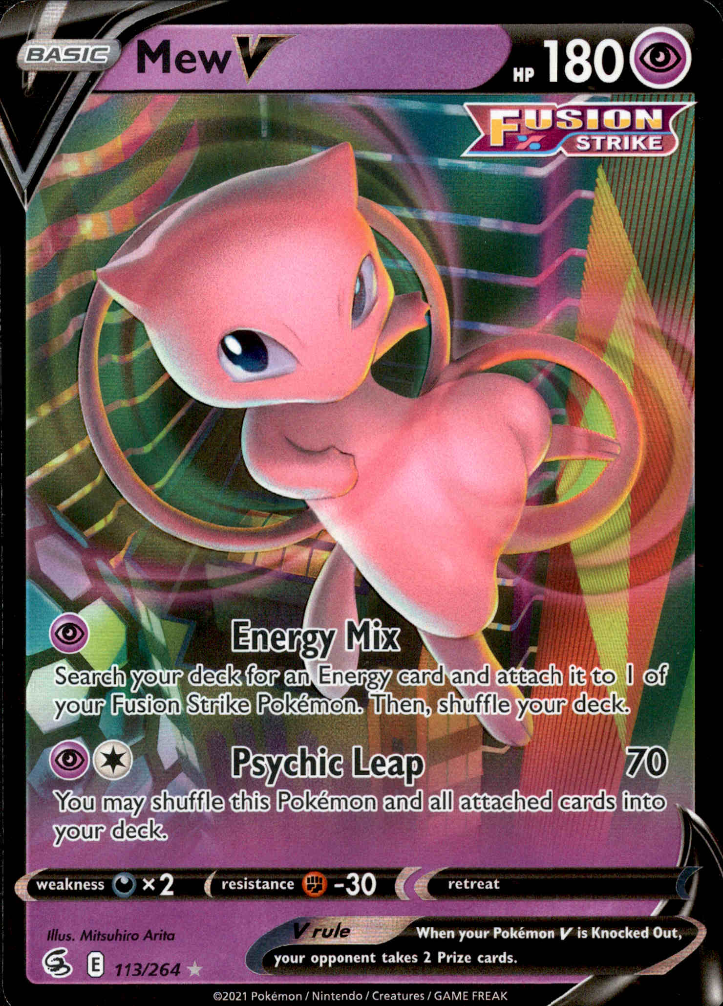 Mew V - 113/264 - Fusion Strike - Holo - Card Cavern