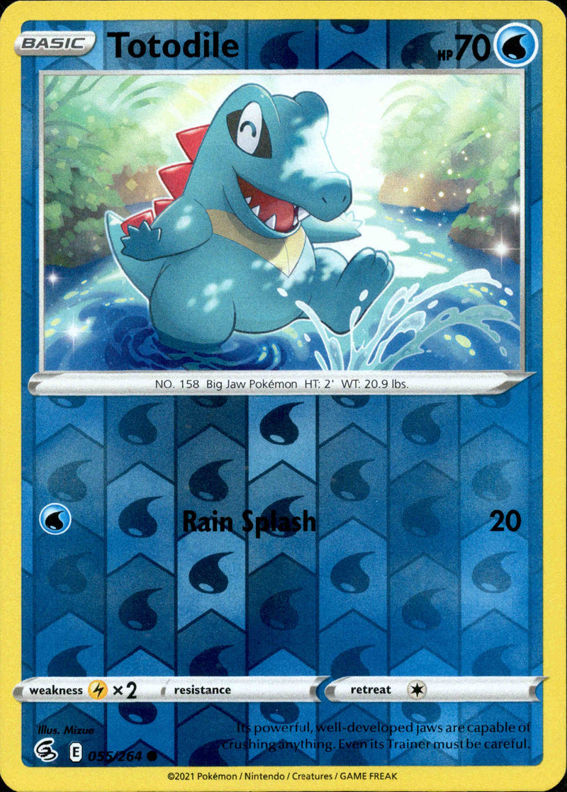 Totodile - 055/264 - Fusion Strike - Reverse Holo Card Cavern Trading Cards, LLC Totodile - 055/264 - Fusion Strike - Reverse Holo Card Cavern Trading Cards, LLC