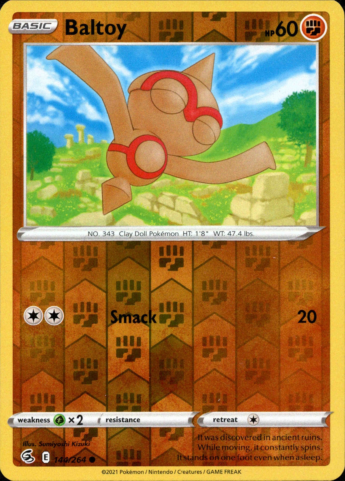Baltoy - 144/264 - Fusion Strike - Reverse Holo - Card Cavern