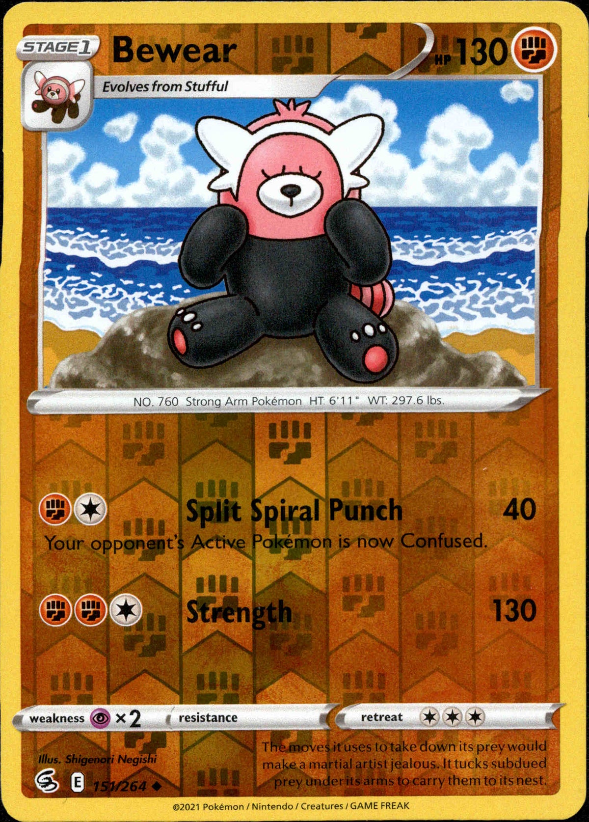 Bewear - 151/264 - Fusion Strike - Reverse Holo - Card Cavern
