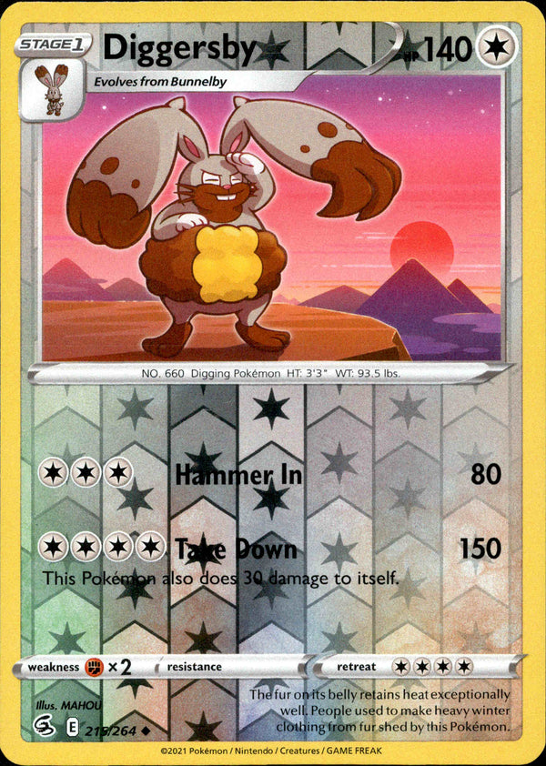 Diggersby - 215/264 - Fusion Strike - Reverse Holo - Card Cavern