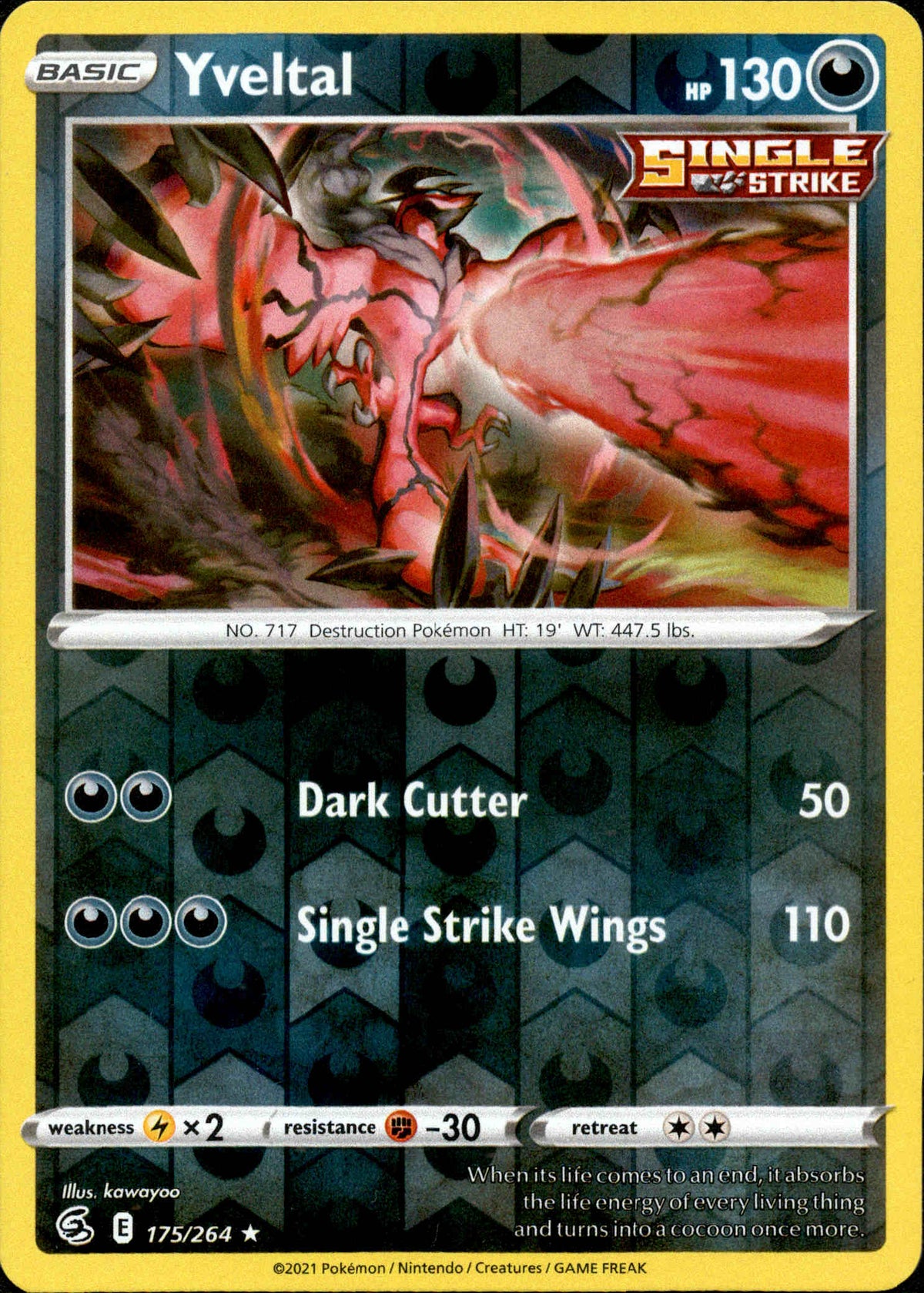 Yveltal - 175/264 - Fusion Strike - Reverse Holo - Card Cavern