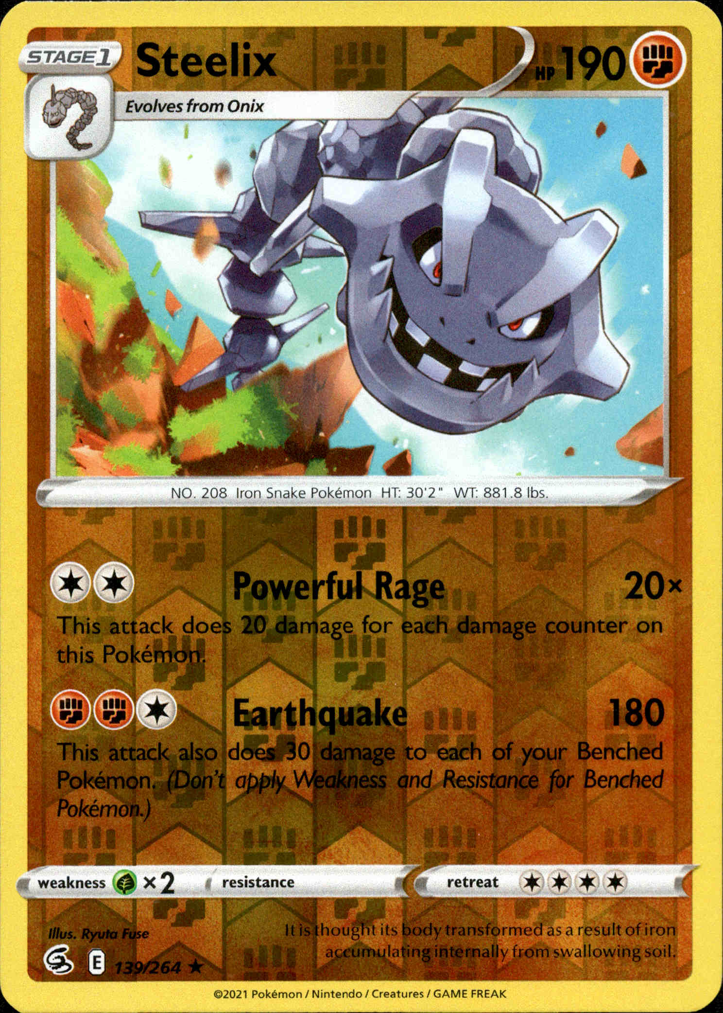 Steelix - 139/264 - Fusion Strike - Reverse Holo - Card Cavern